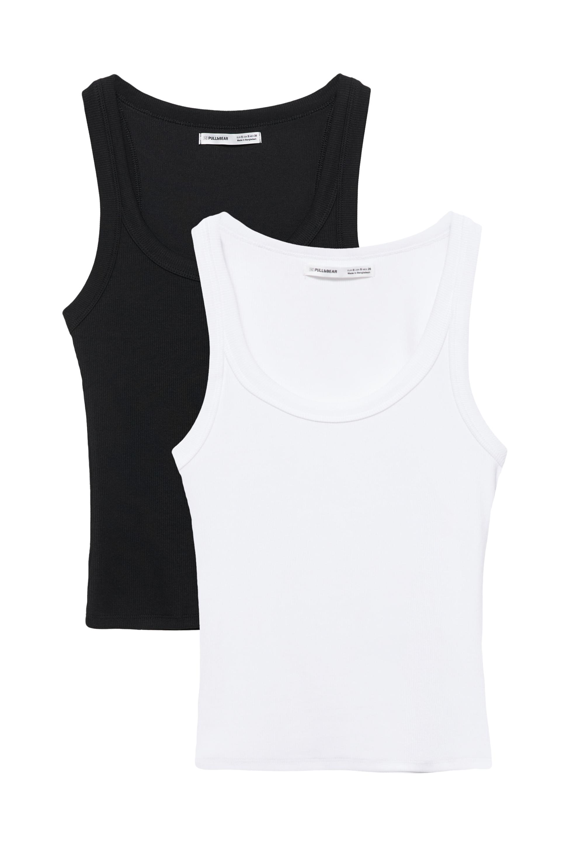 Pack of 2 tank tops — White/Black