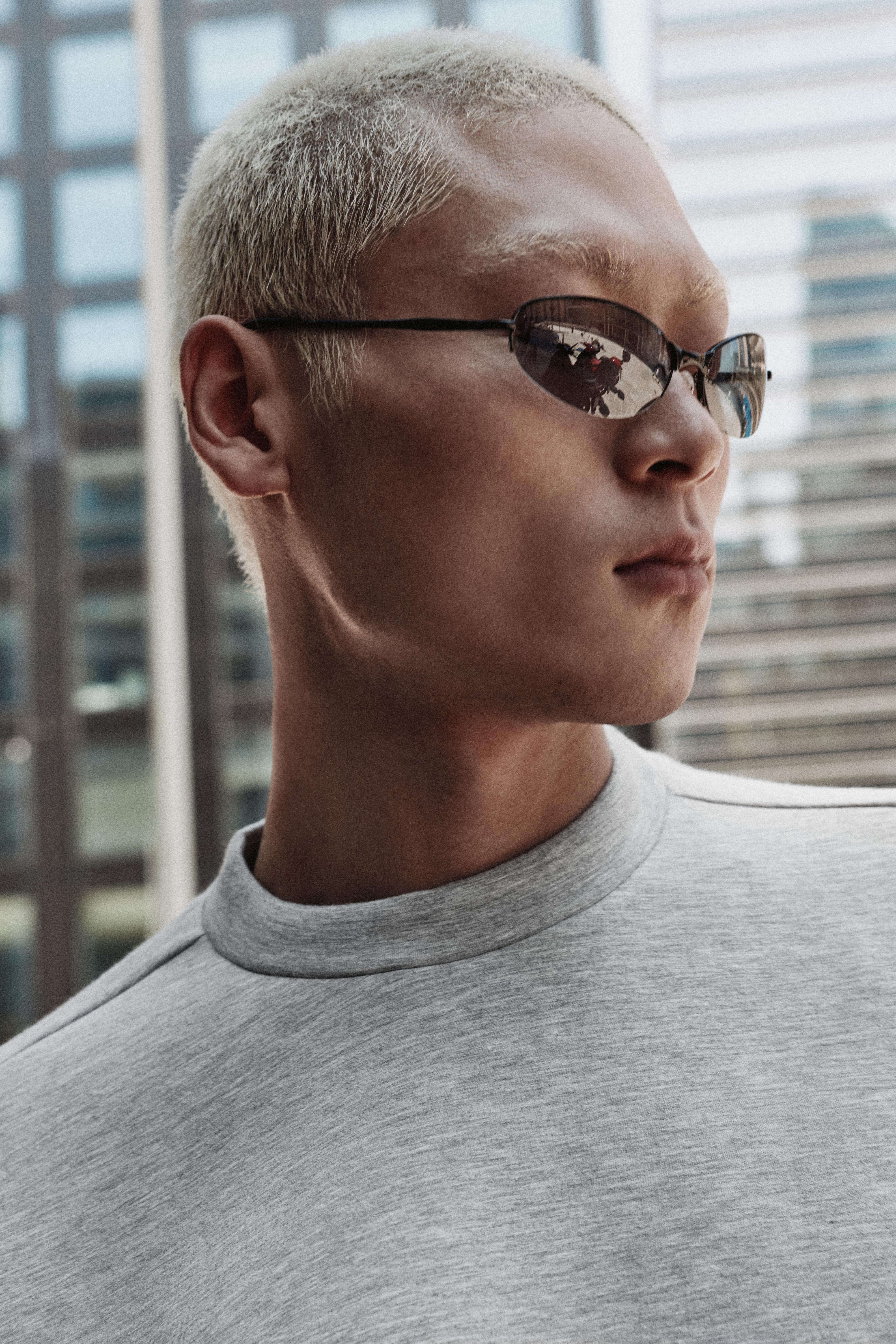 Interlock round neck sweatshirt — Grey marl