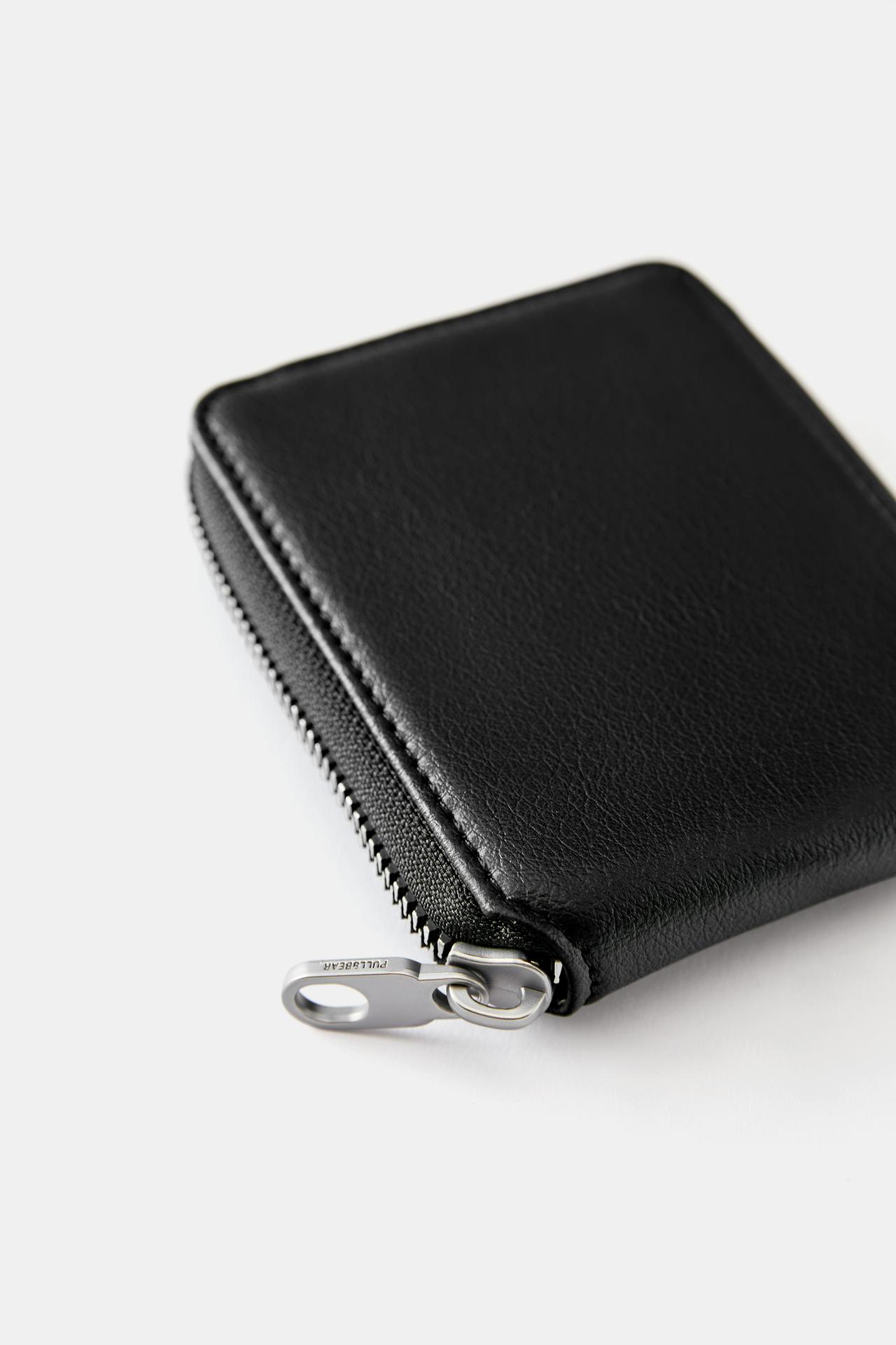 Plain suede wallet — Black