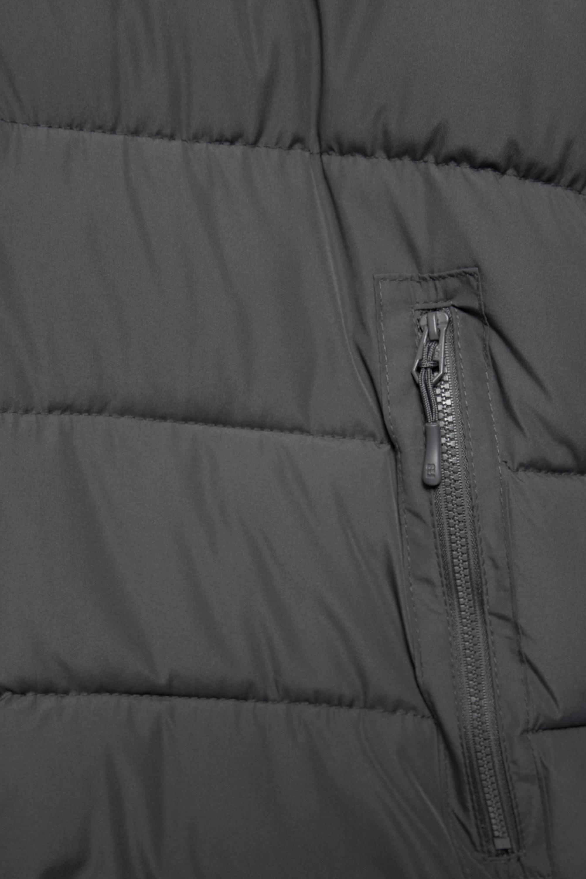 Puffer jacket with hood — Dark grey (alternate view)
