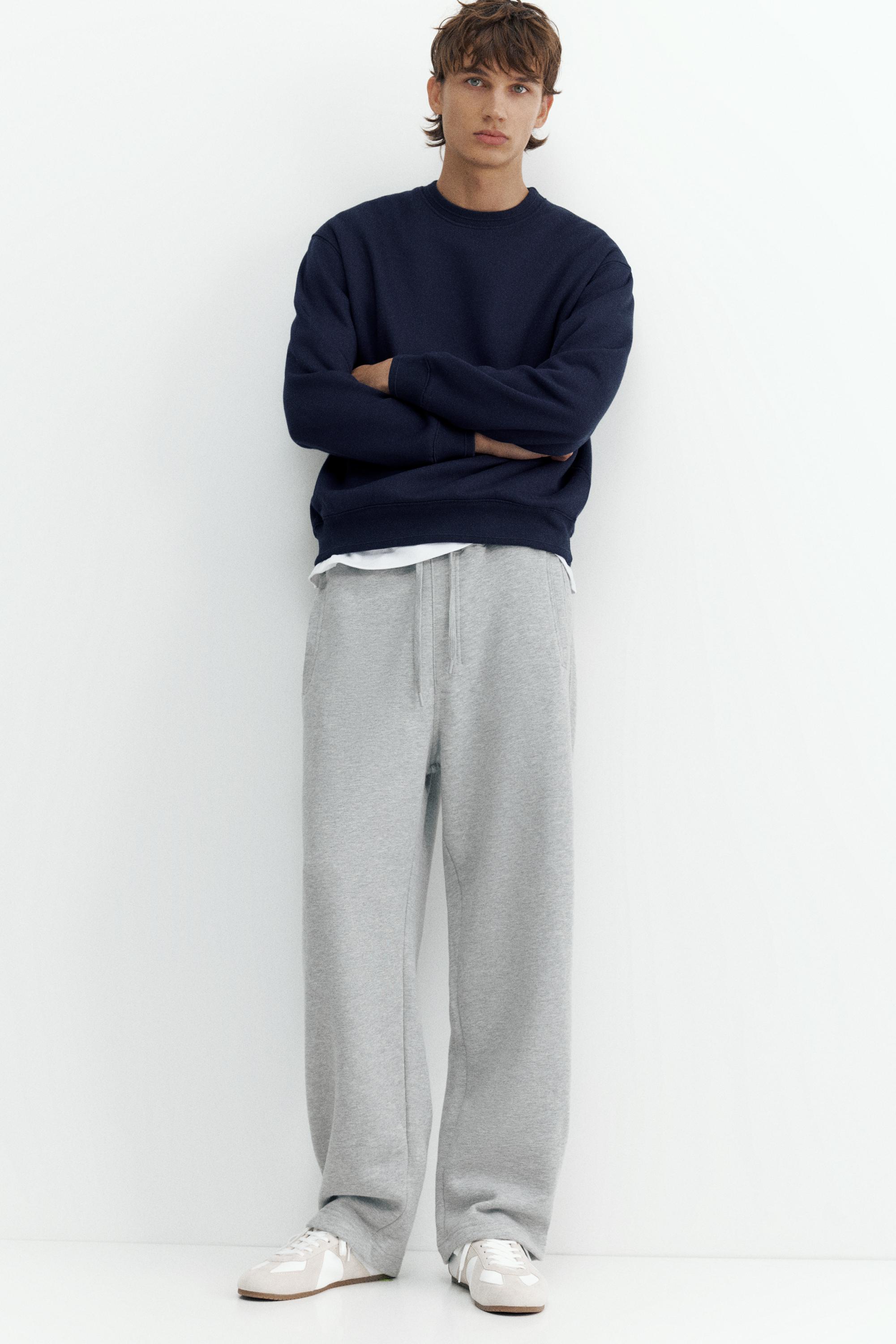 Basic baggy tracksuit bottoms — Grey marl