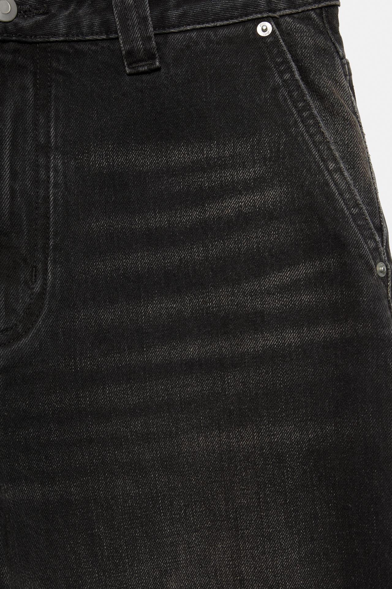100% cotton barrel jeans — Faded black