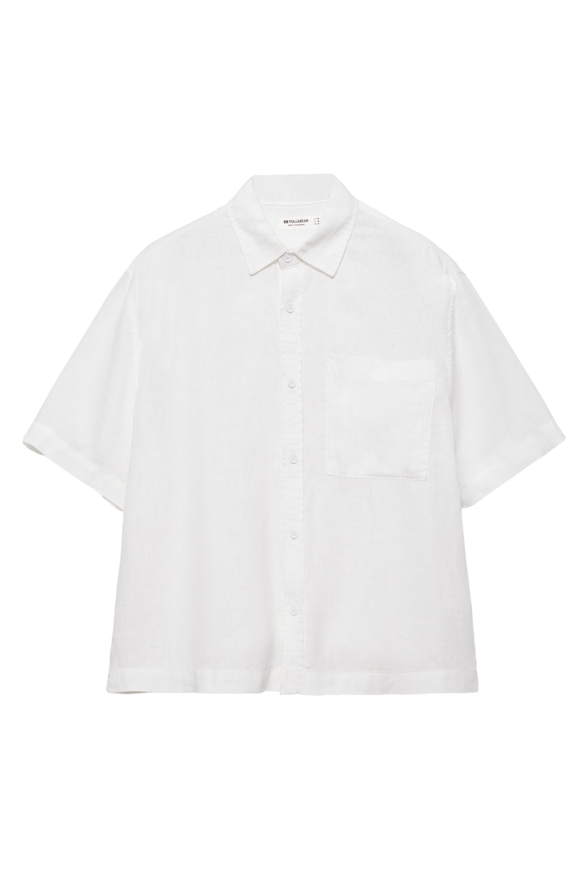 %100 keten kısa kollu gömlek - Görsel 37