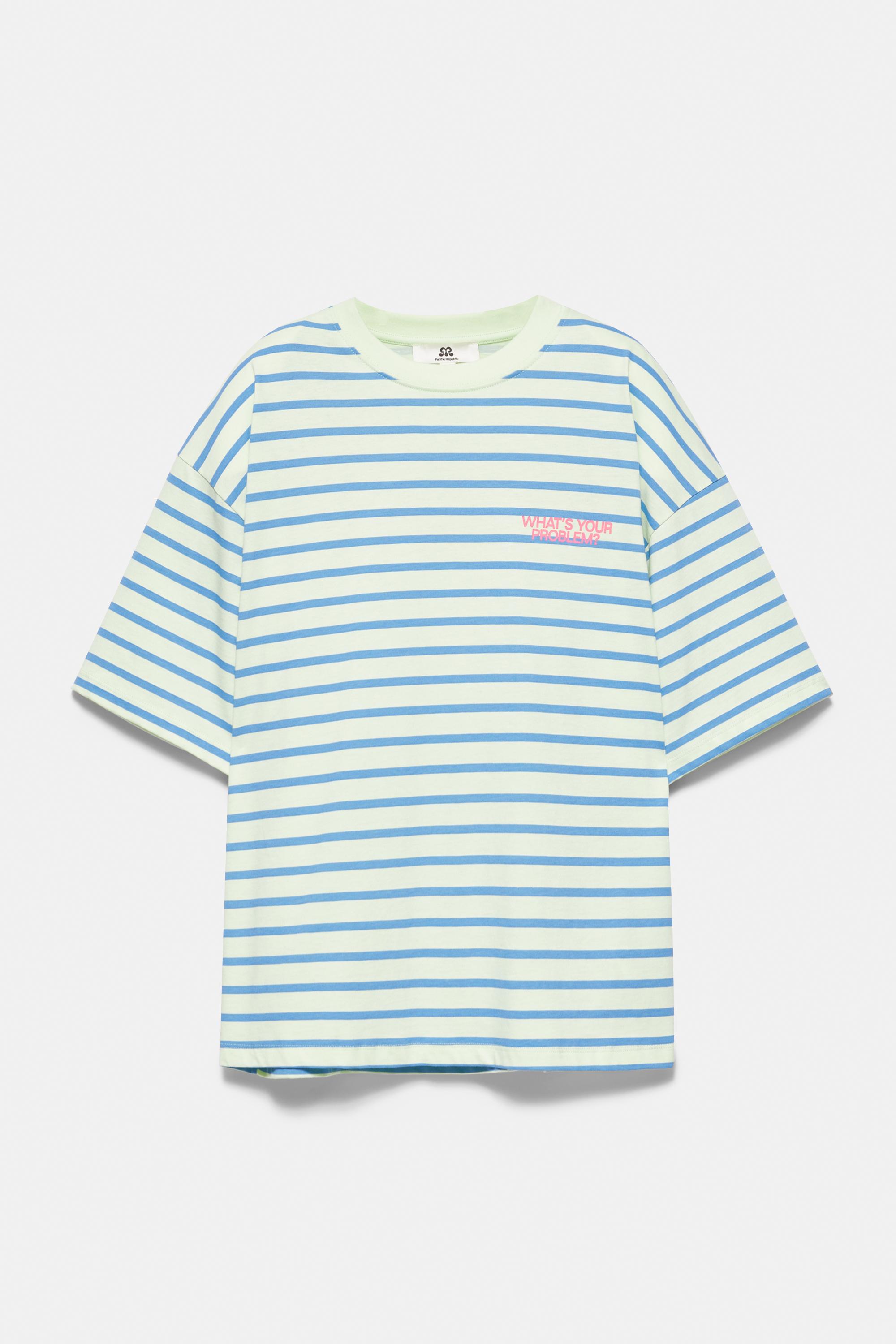 Oversize striped T-shirt — Blue/White