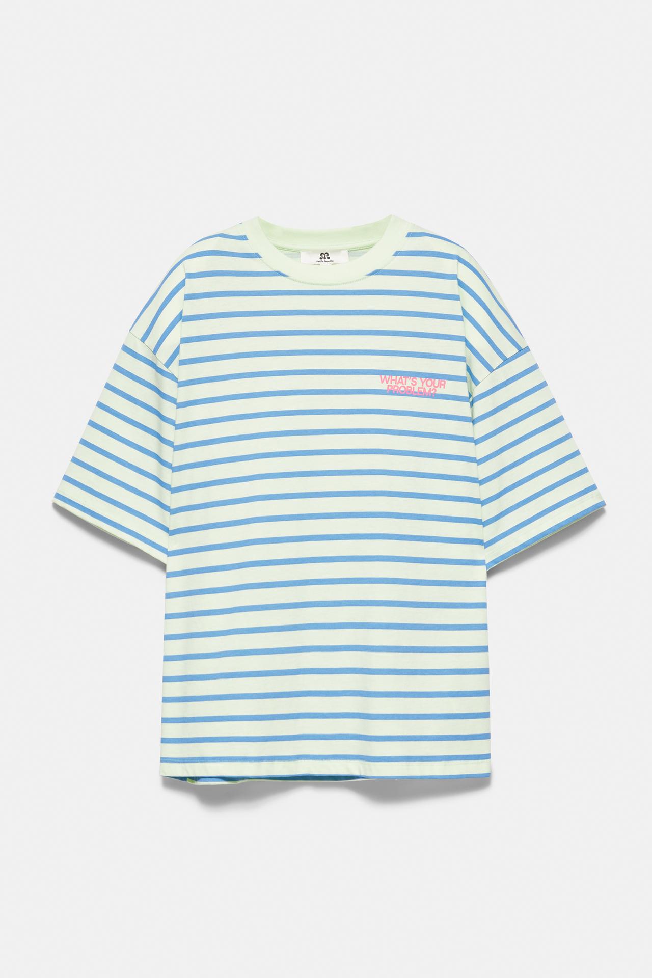 Oversize striped T-shirt — Blue/White