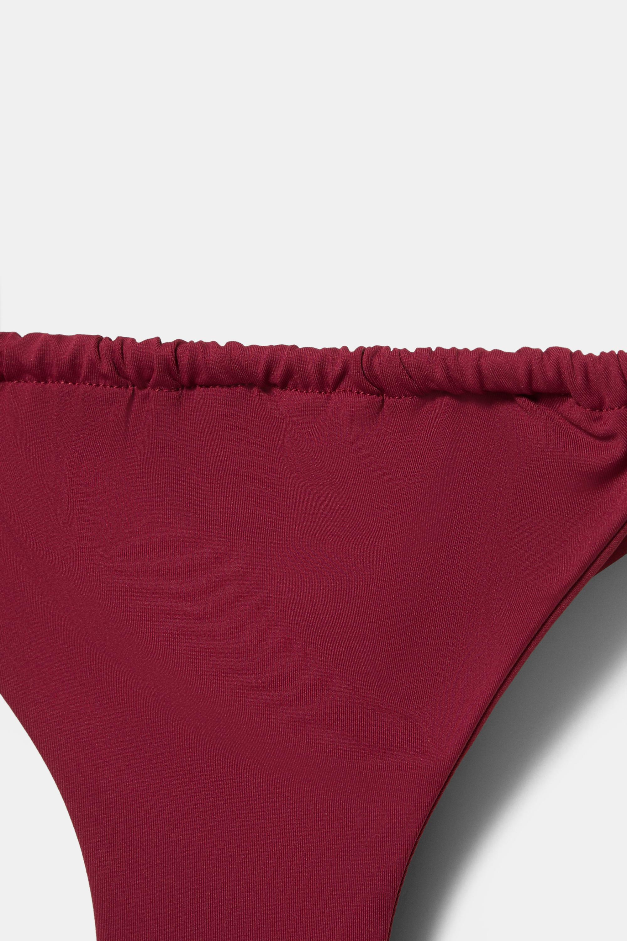Draped bikini bottoms — Maroon