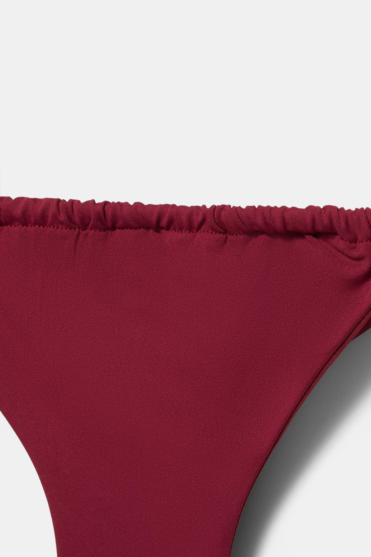 Draped bikini bottoms — Maroon