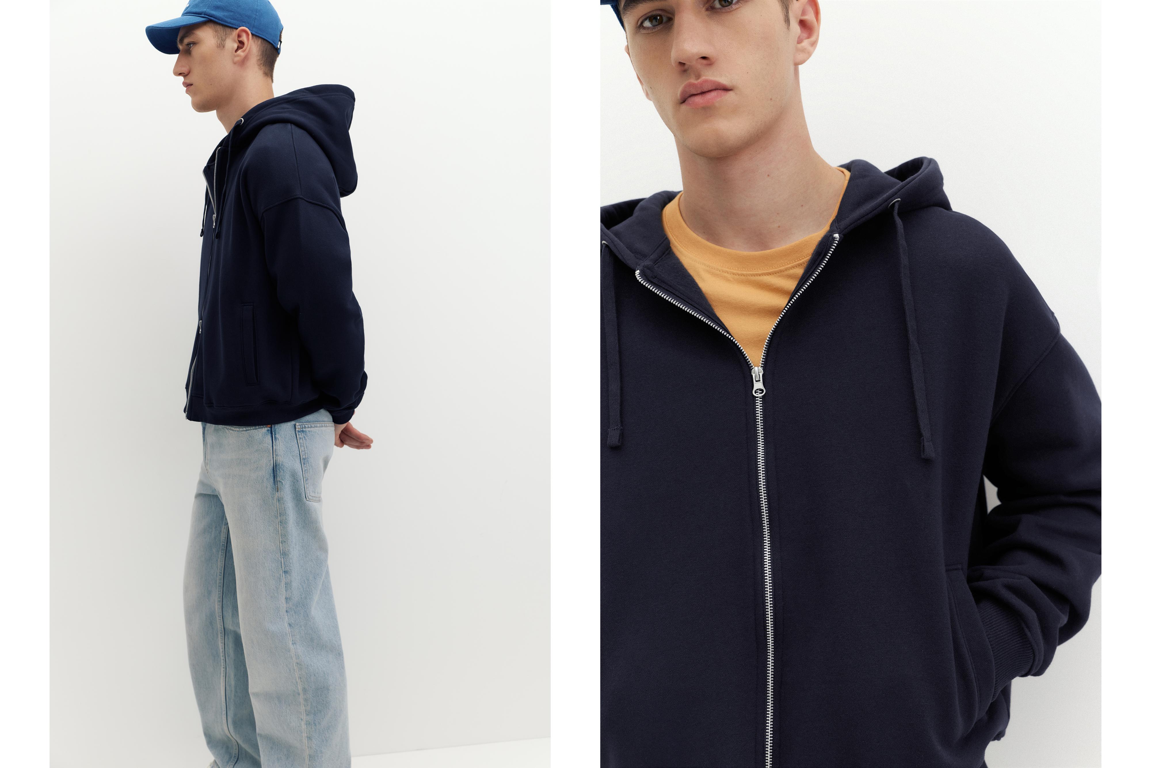 Zip-up hoodie — Navy
