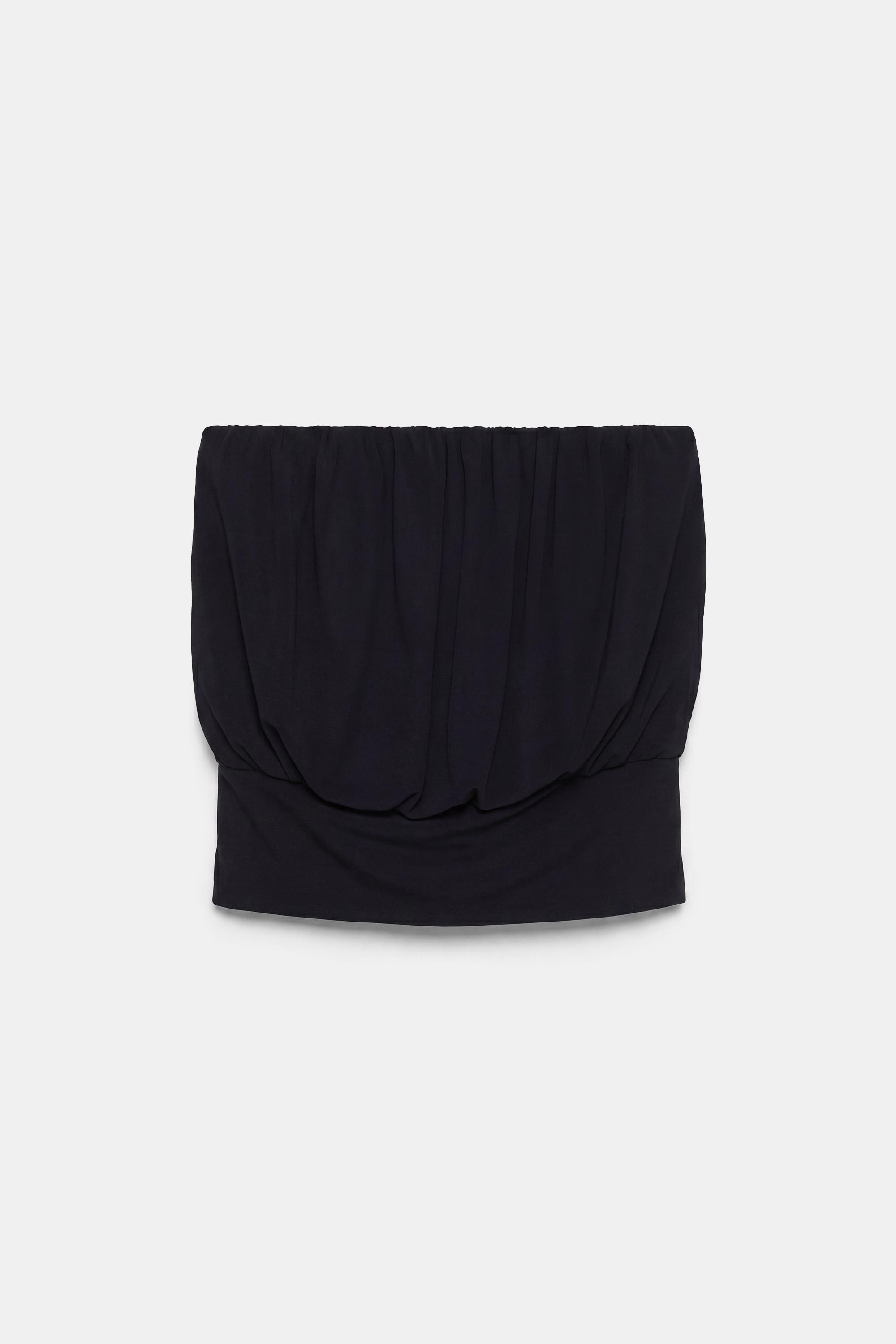 Strapless top with waistband — Black