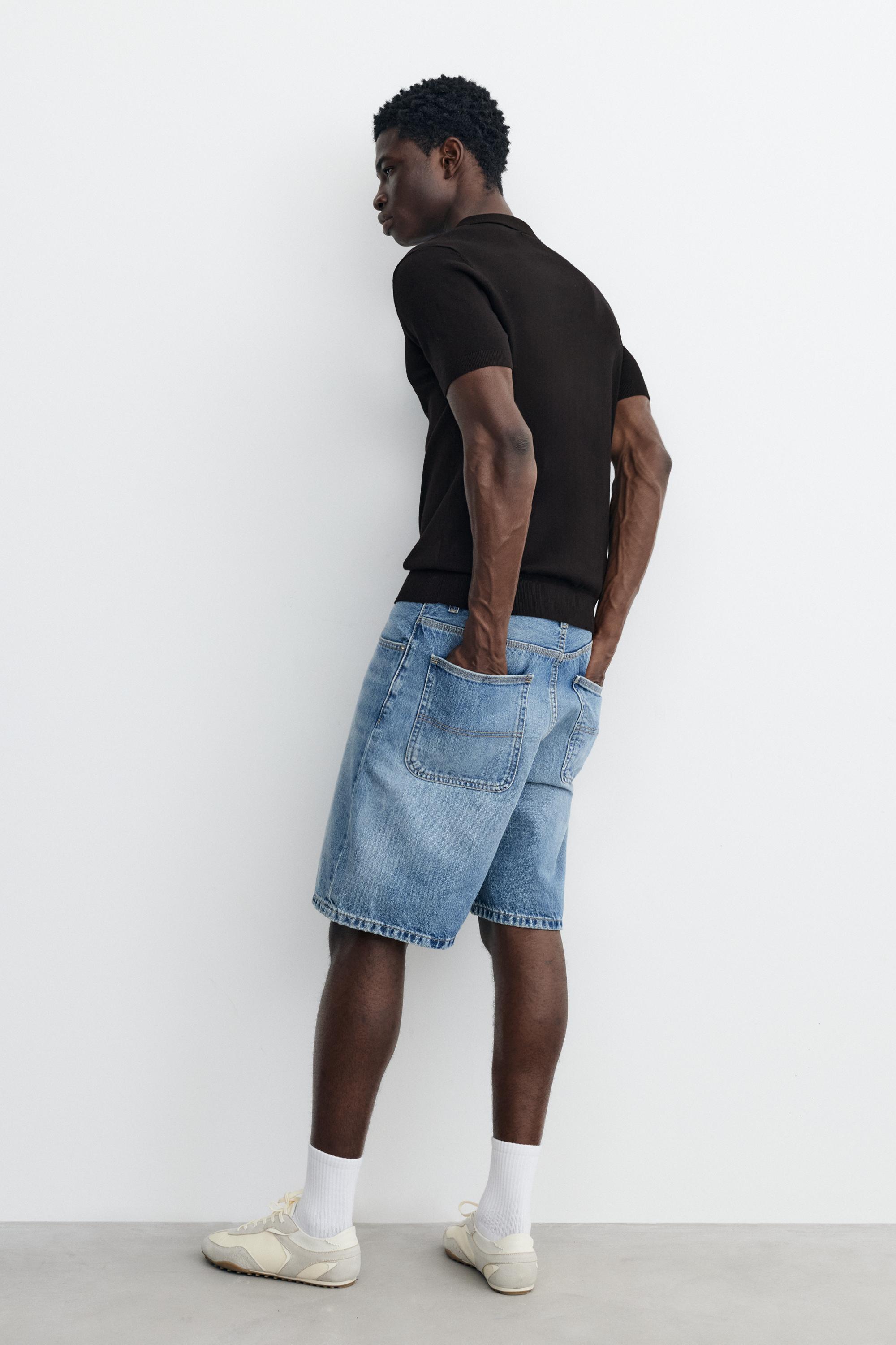 Short sleeve knit polo shirt — Black