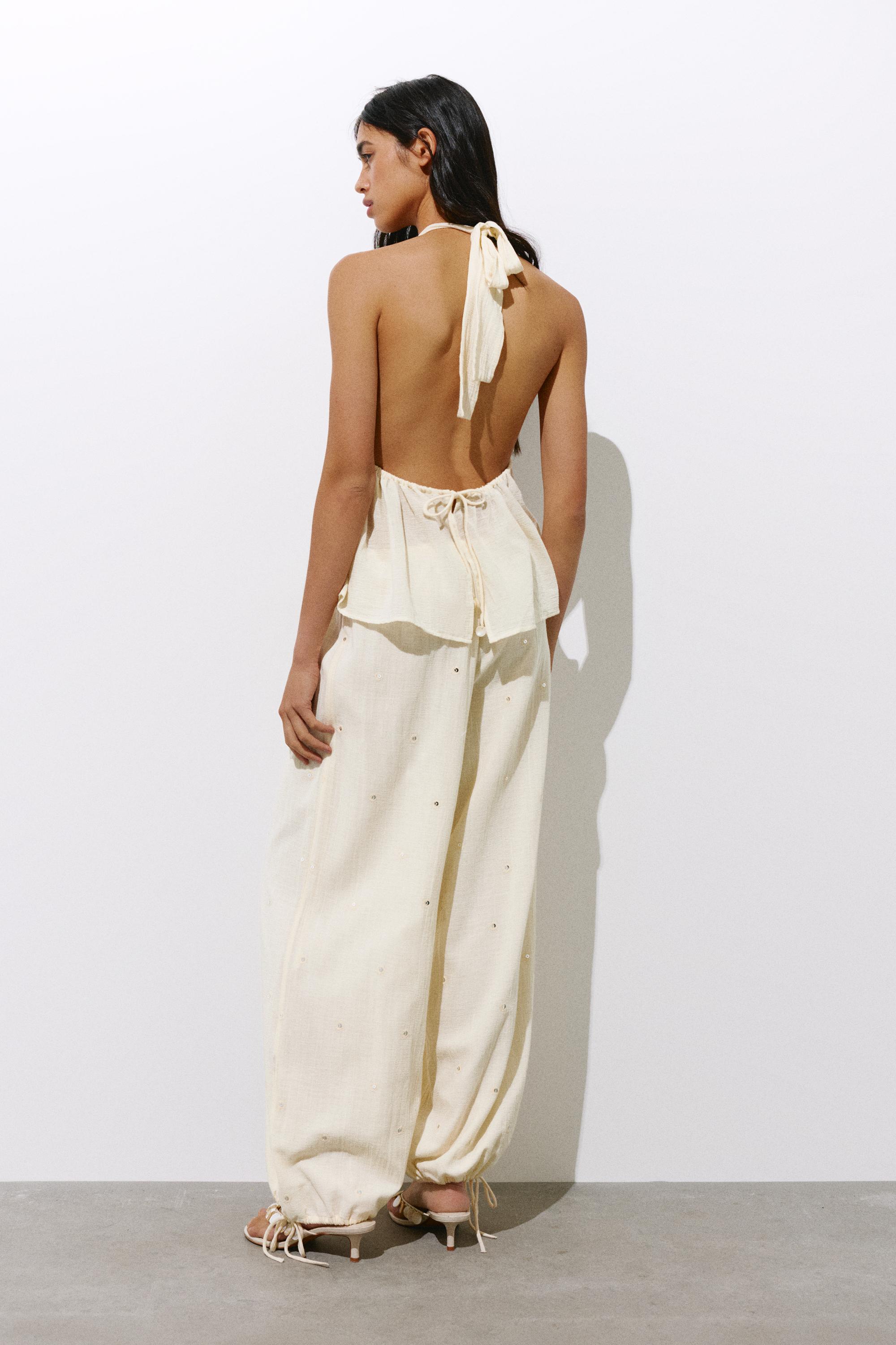 Sarouel trousers with mirrors — Vanilla