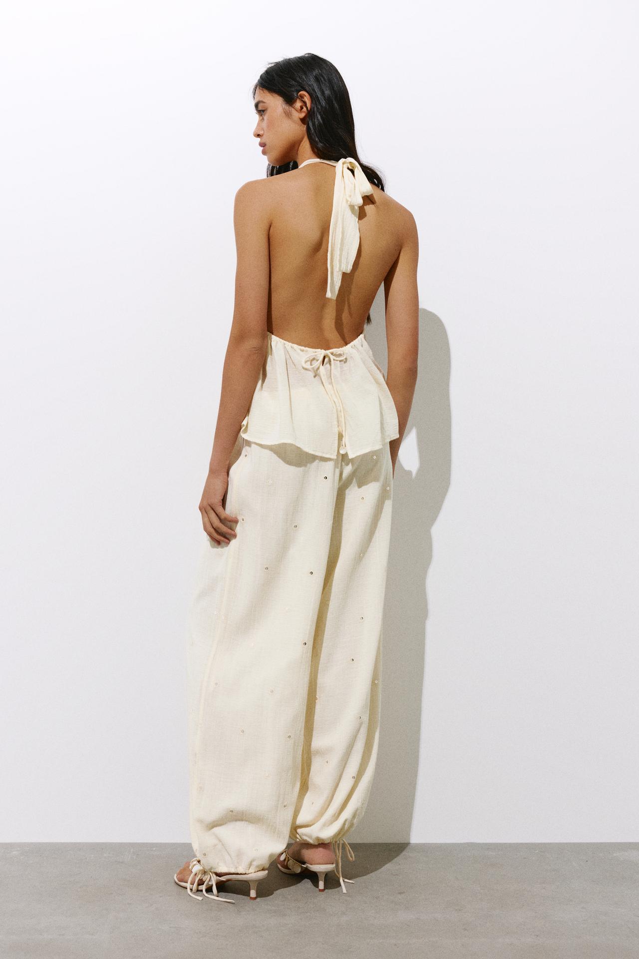 Sarouel trousers with mirrors — Vanilla