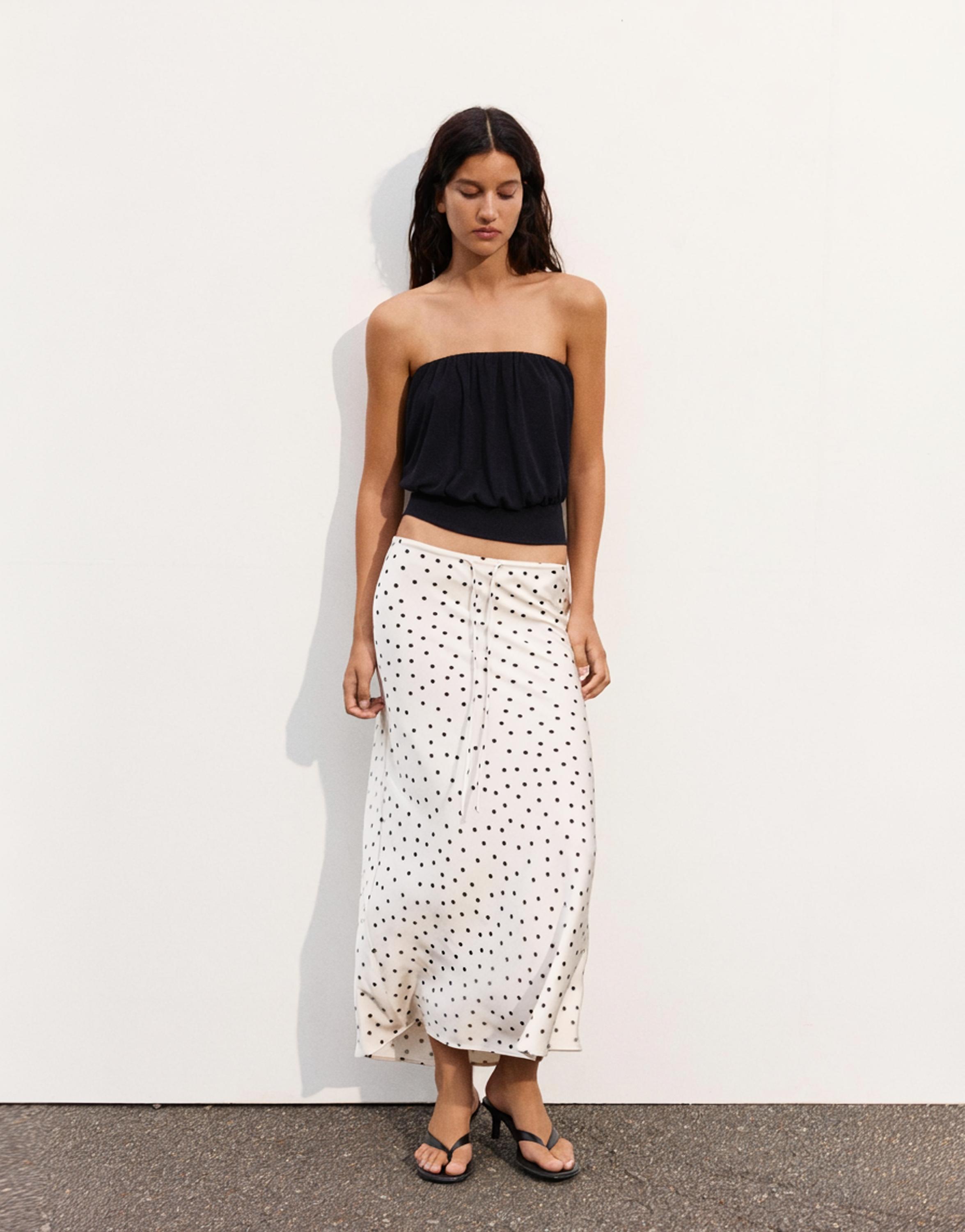 Strapless top with waistband — Black
