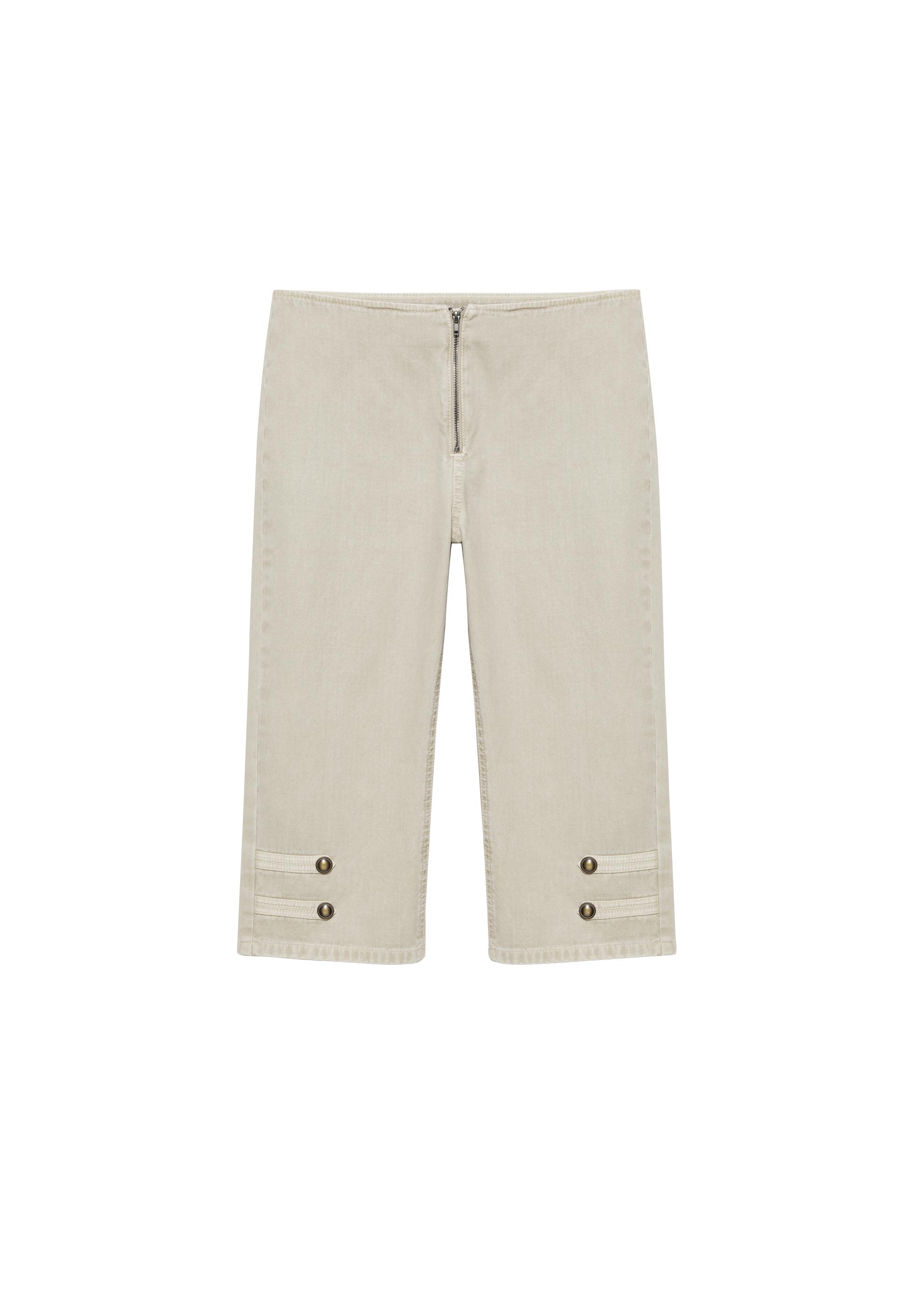 Capris with buttons and toggles — Khaki