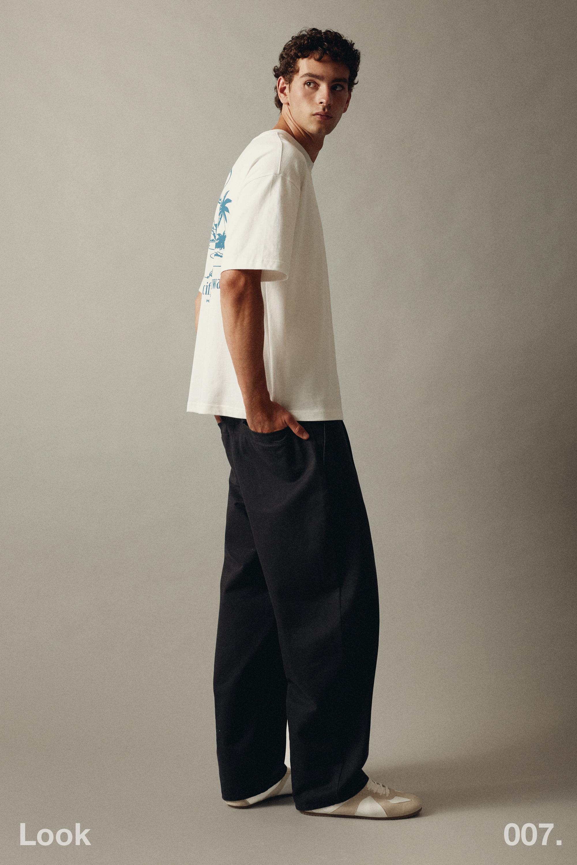 Baggy darted chinos — Black