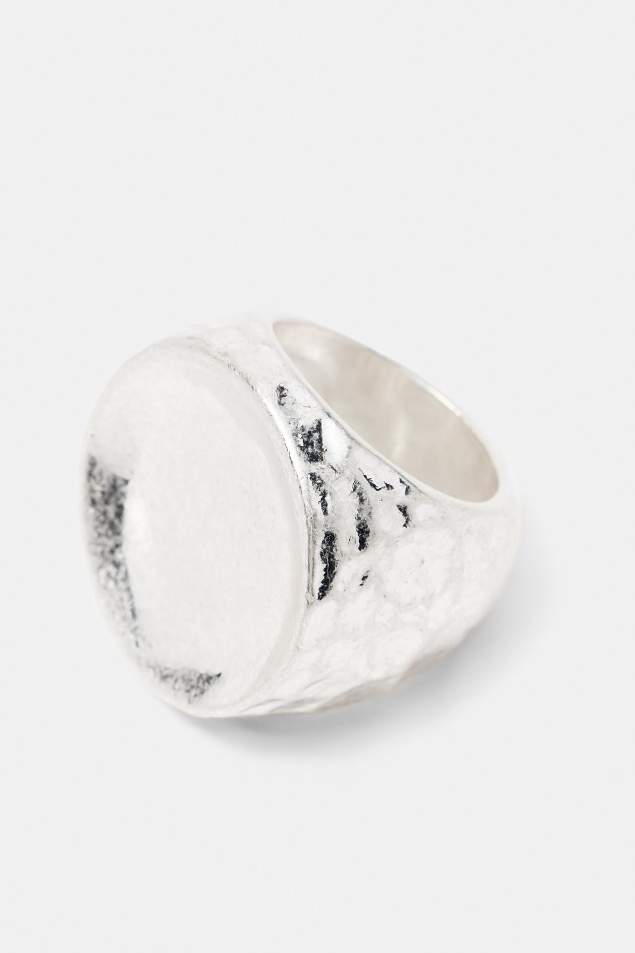 Pack of 3 irregular finish rings — Silver