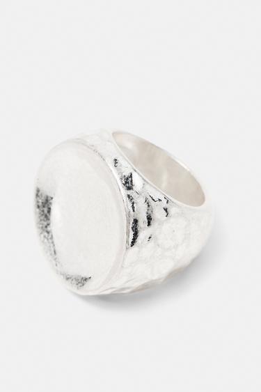 Pack of 3 irregular finish rings — Silver 4