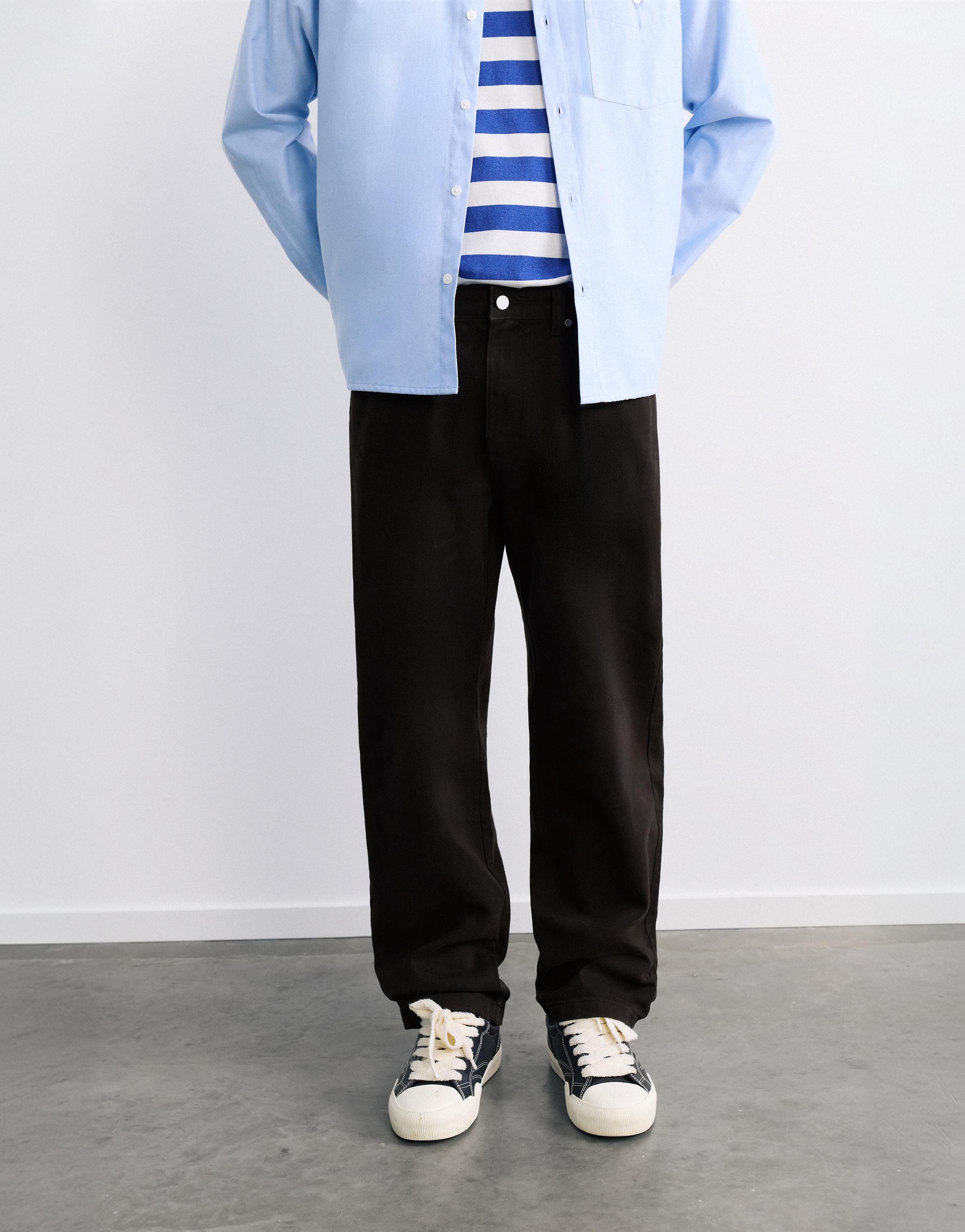 Straight-leg trousers — Black