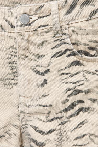 Leopard print denim mini shorts — Ochre 8