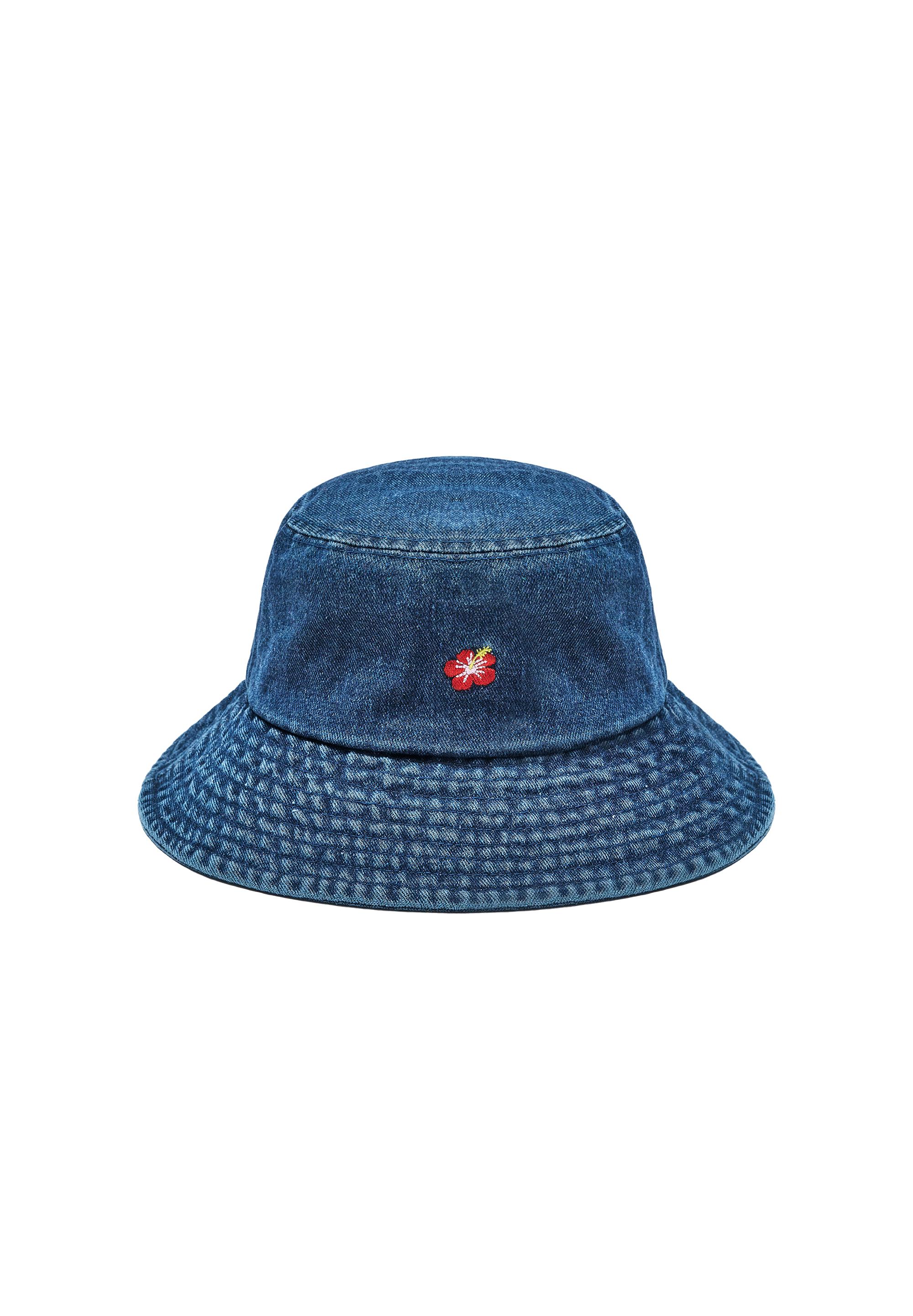 İşlemeli denim bucket şapka - Görsel 6