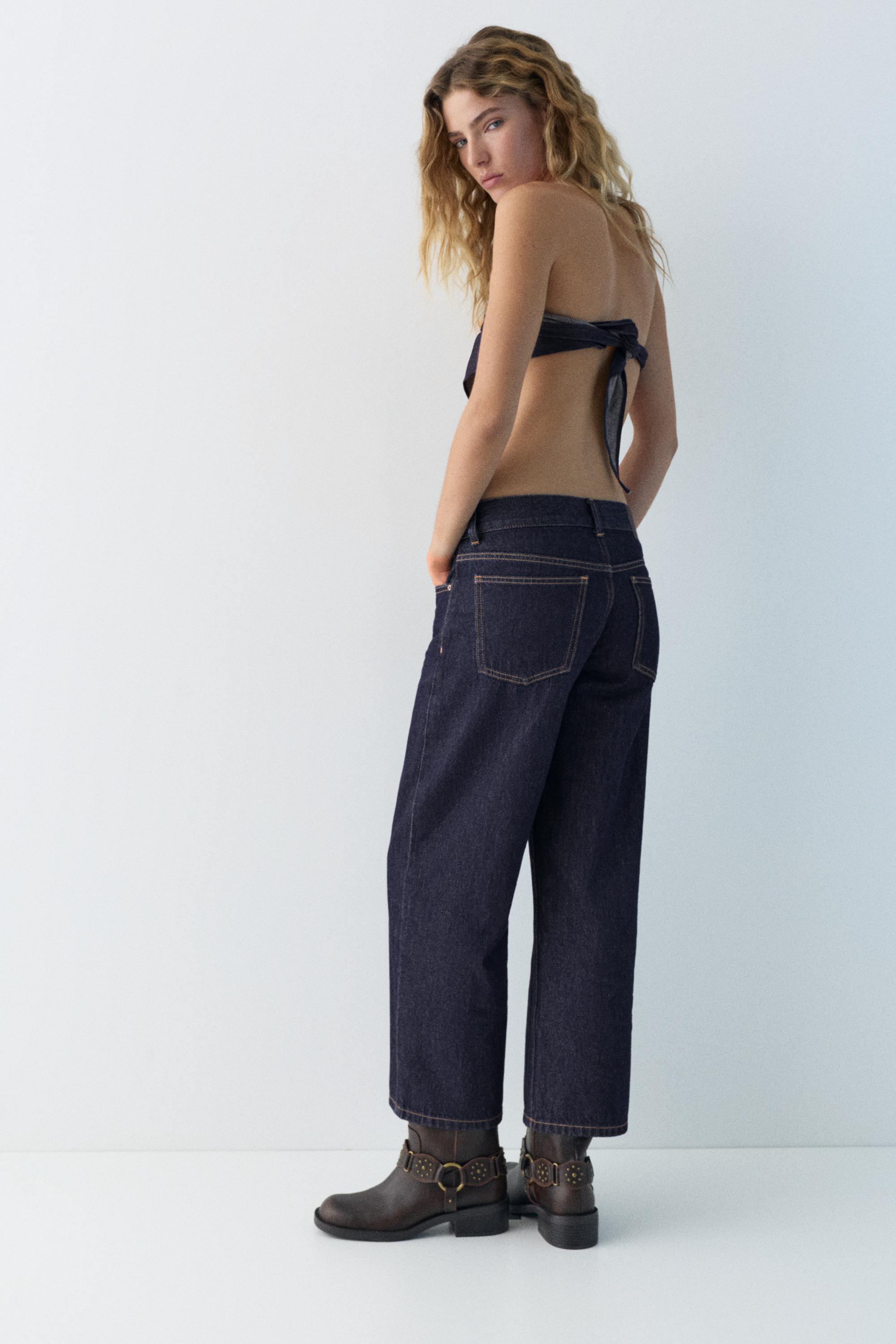 Düşük bel culotte pantolon jean - Görsel 26