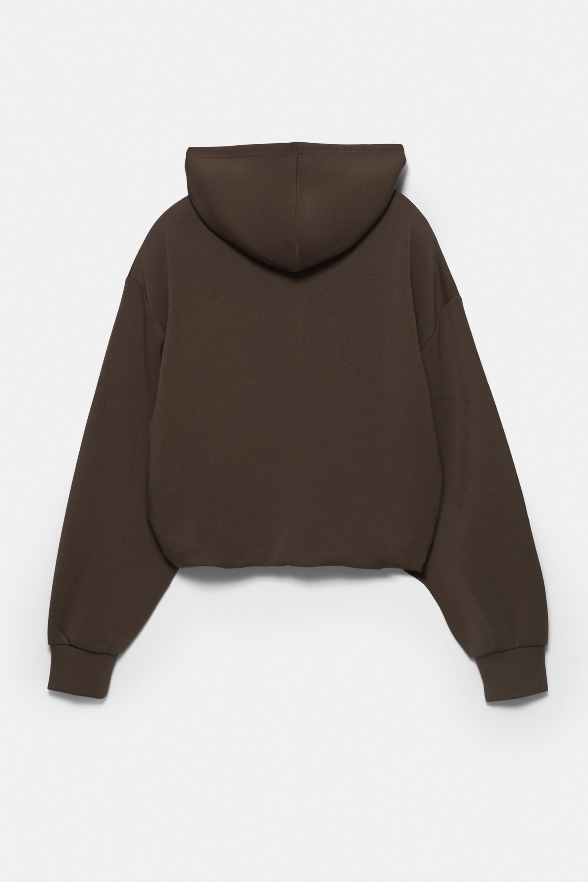 Soft touch hooded sweatshirt — Brown