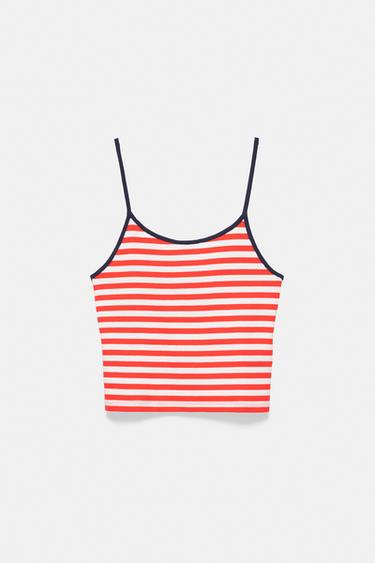 Striped strappy top — White/Red 6