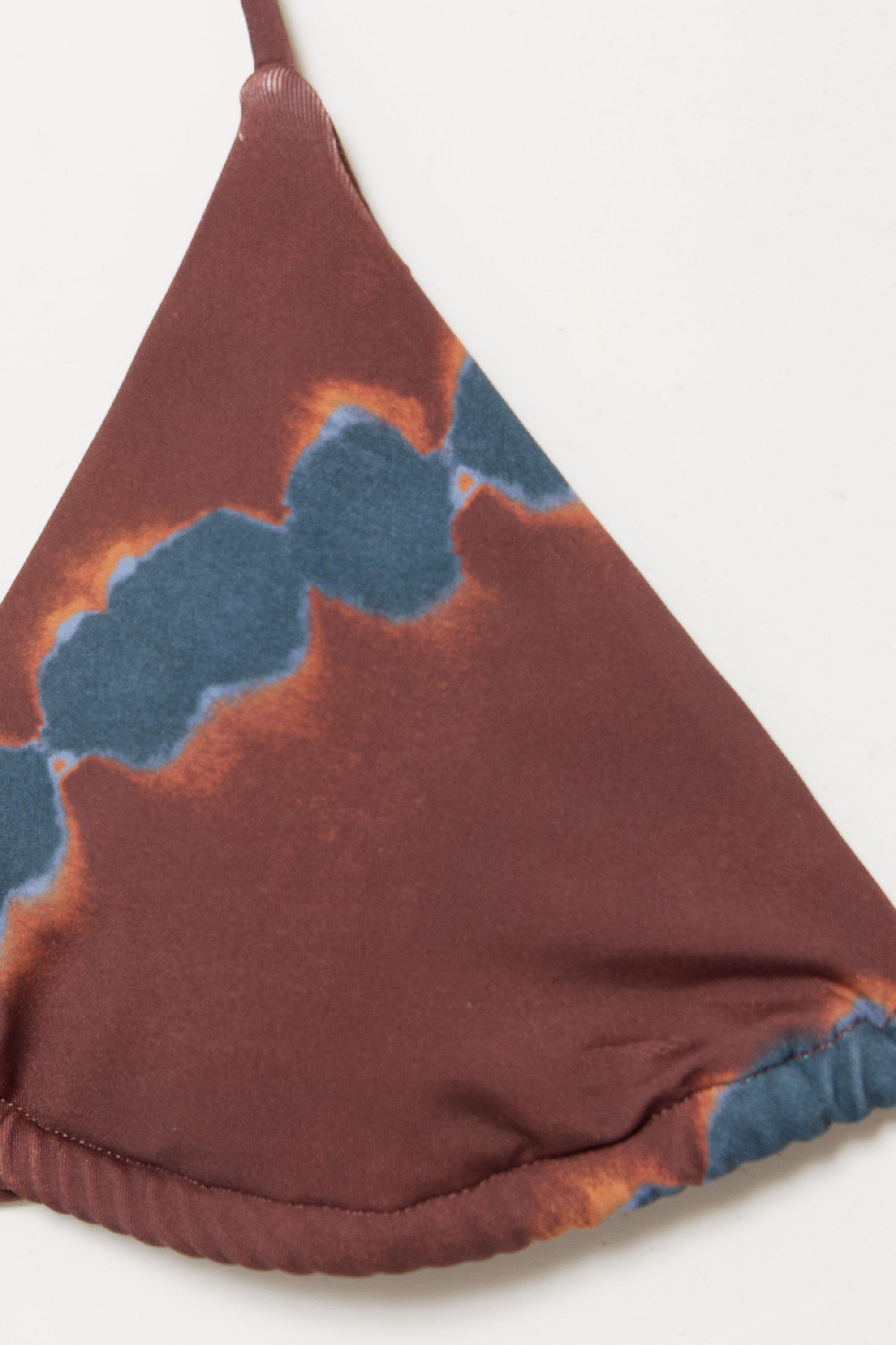 Triangle tie-dye bikini top — Brown