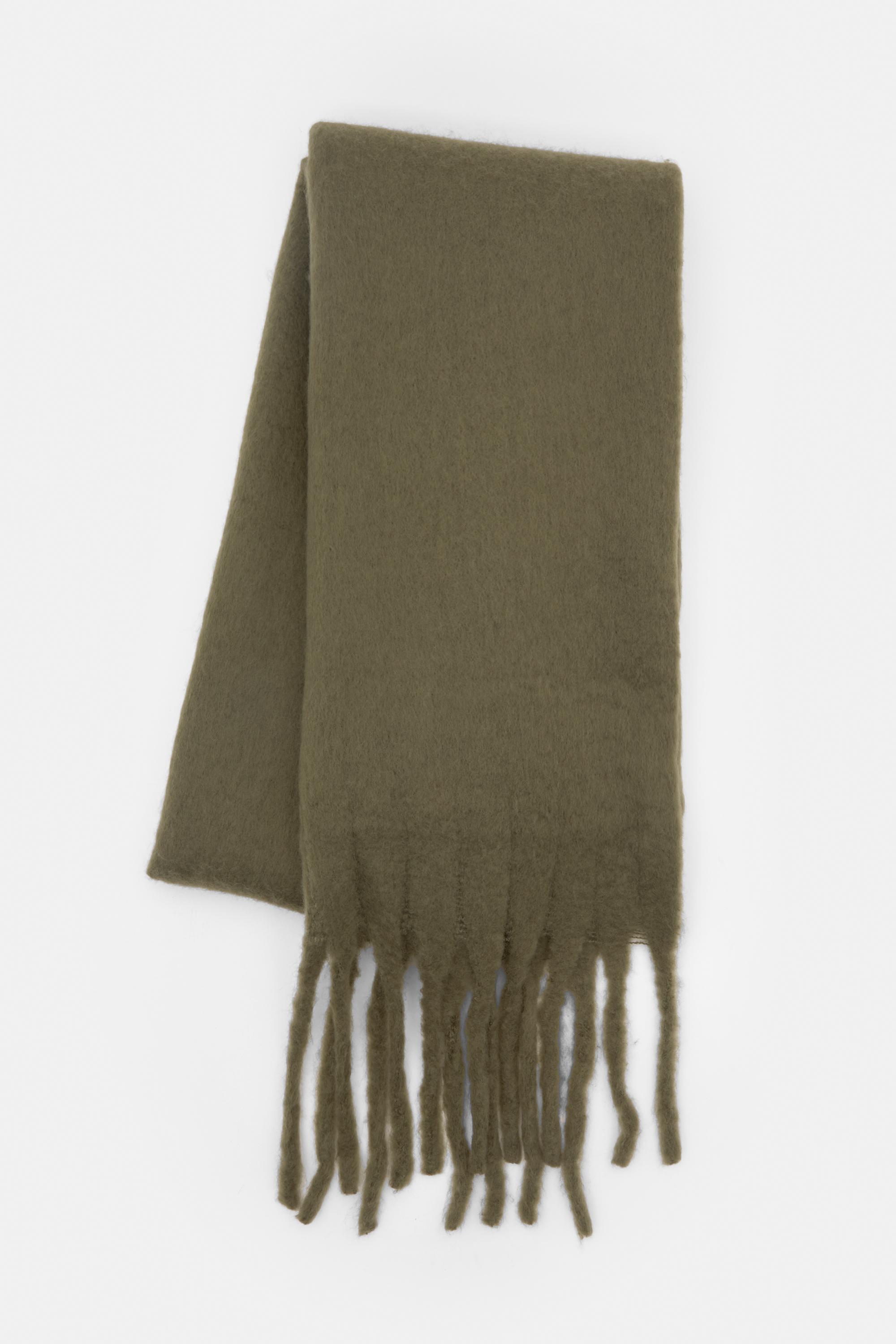 Maxi mohair-effect scarf — Medium green