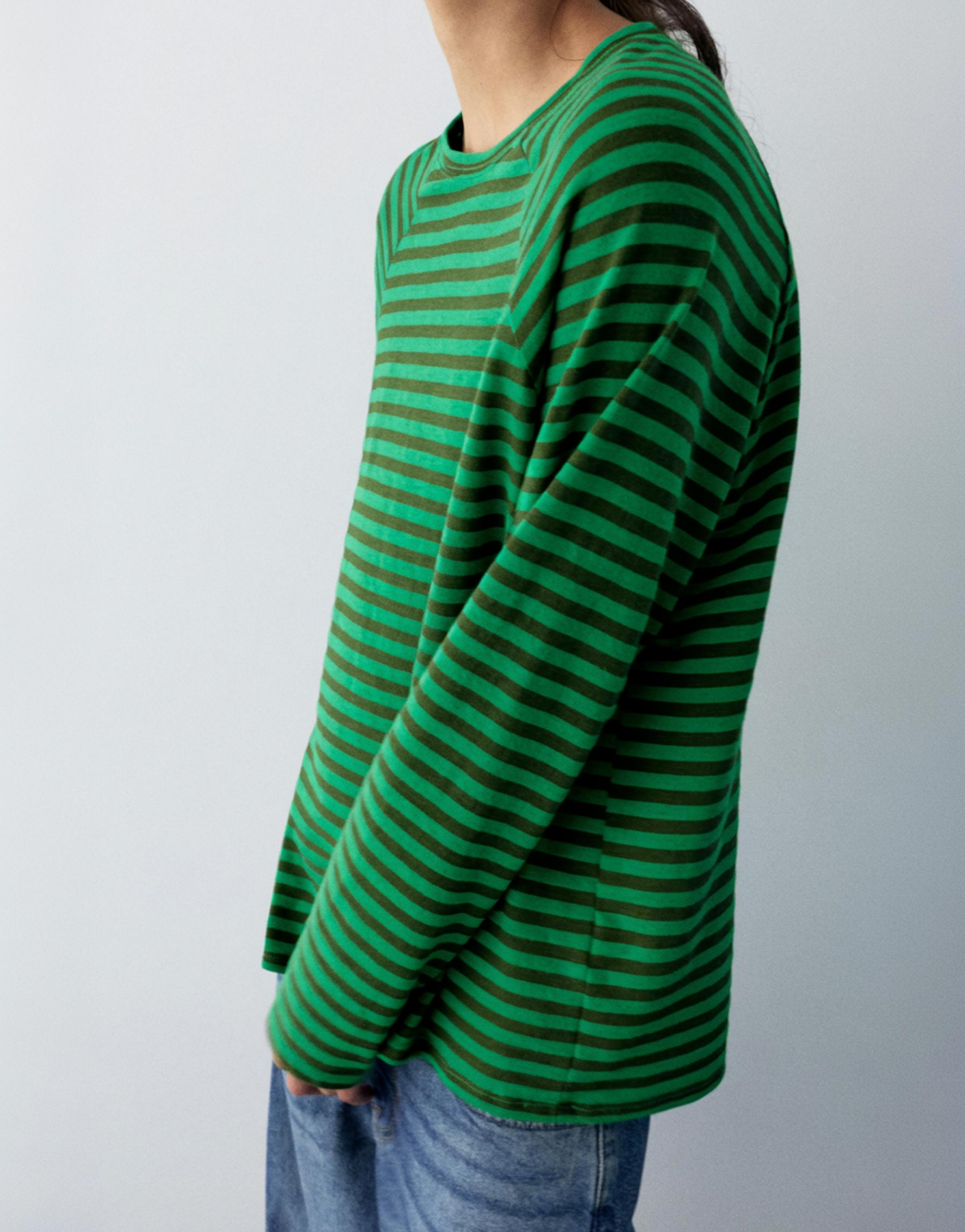 Uzun kollu çizgili tişört - Görsel 11