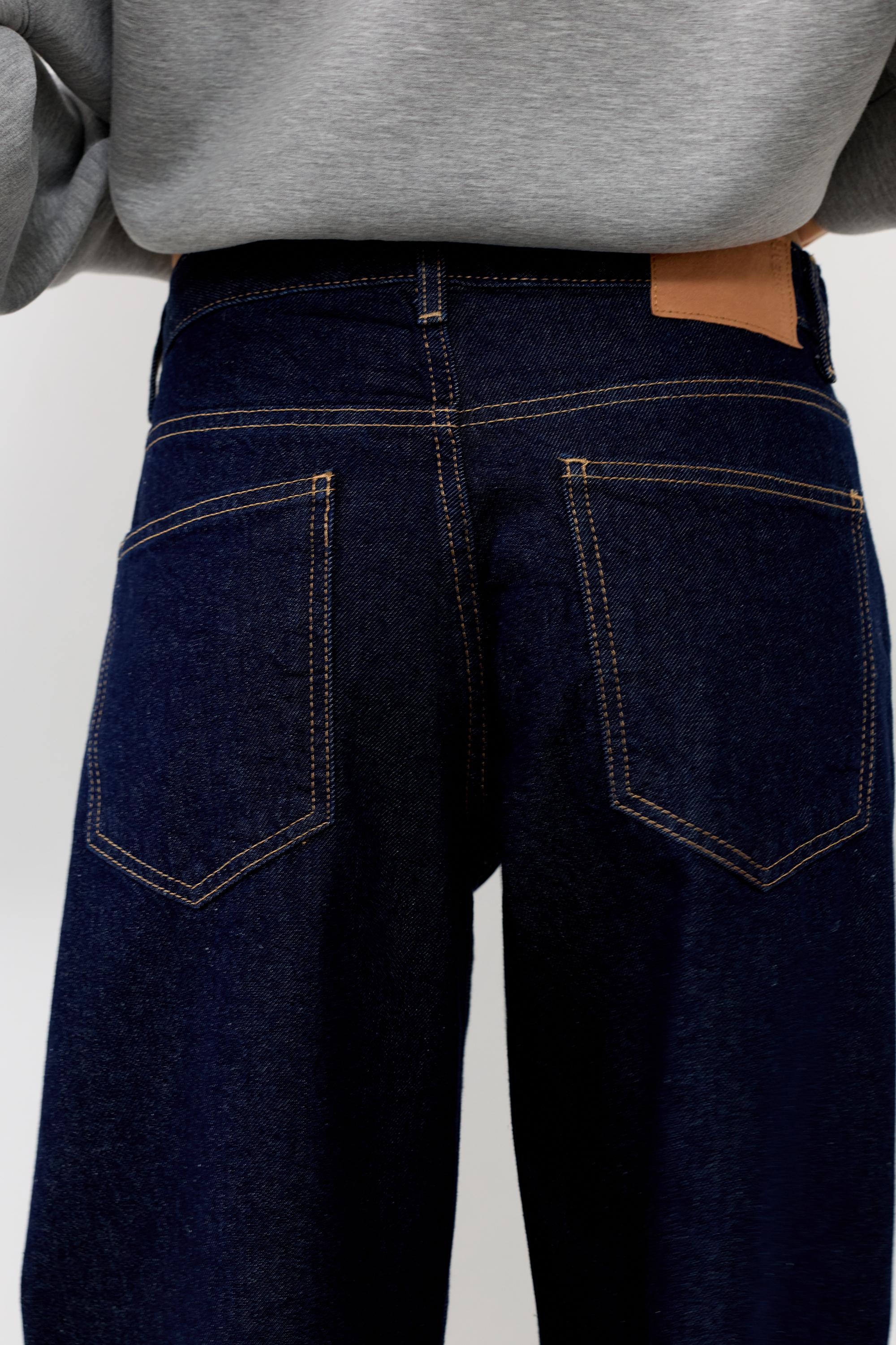 Low-rise barrel jeans — Navy