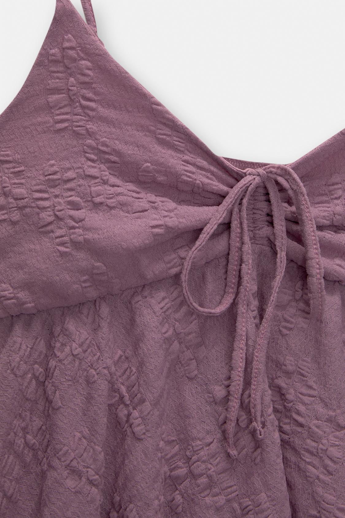 Textured top with bow - PULL&BEAR