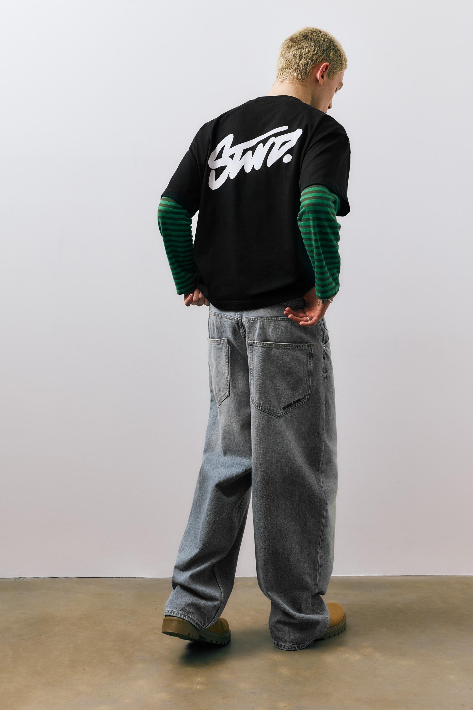 STWD logo boxy T-shirt — Black