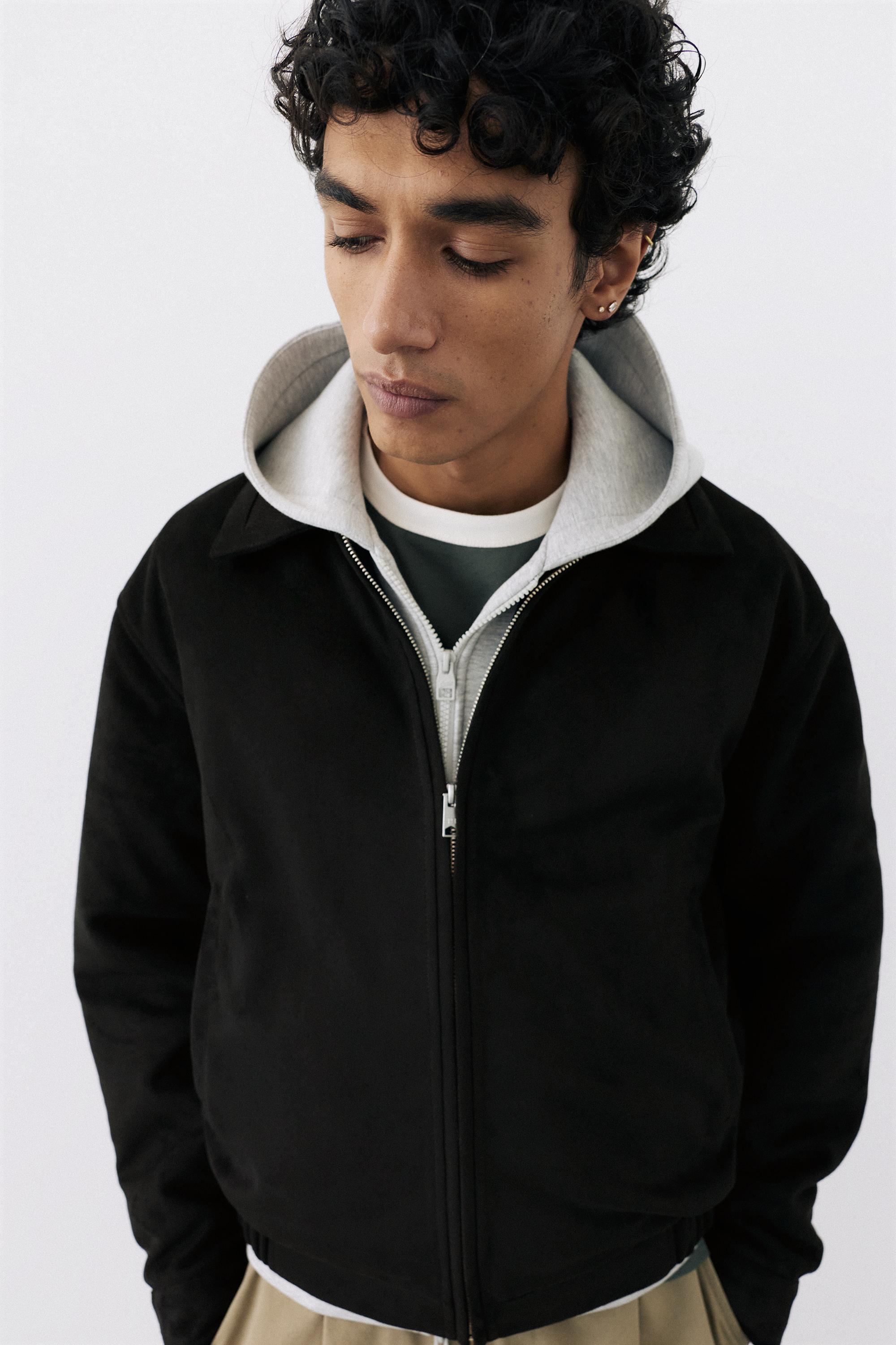Faux suede jacket — Black