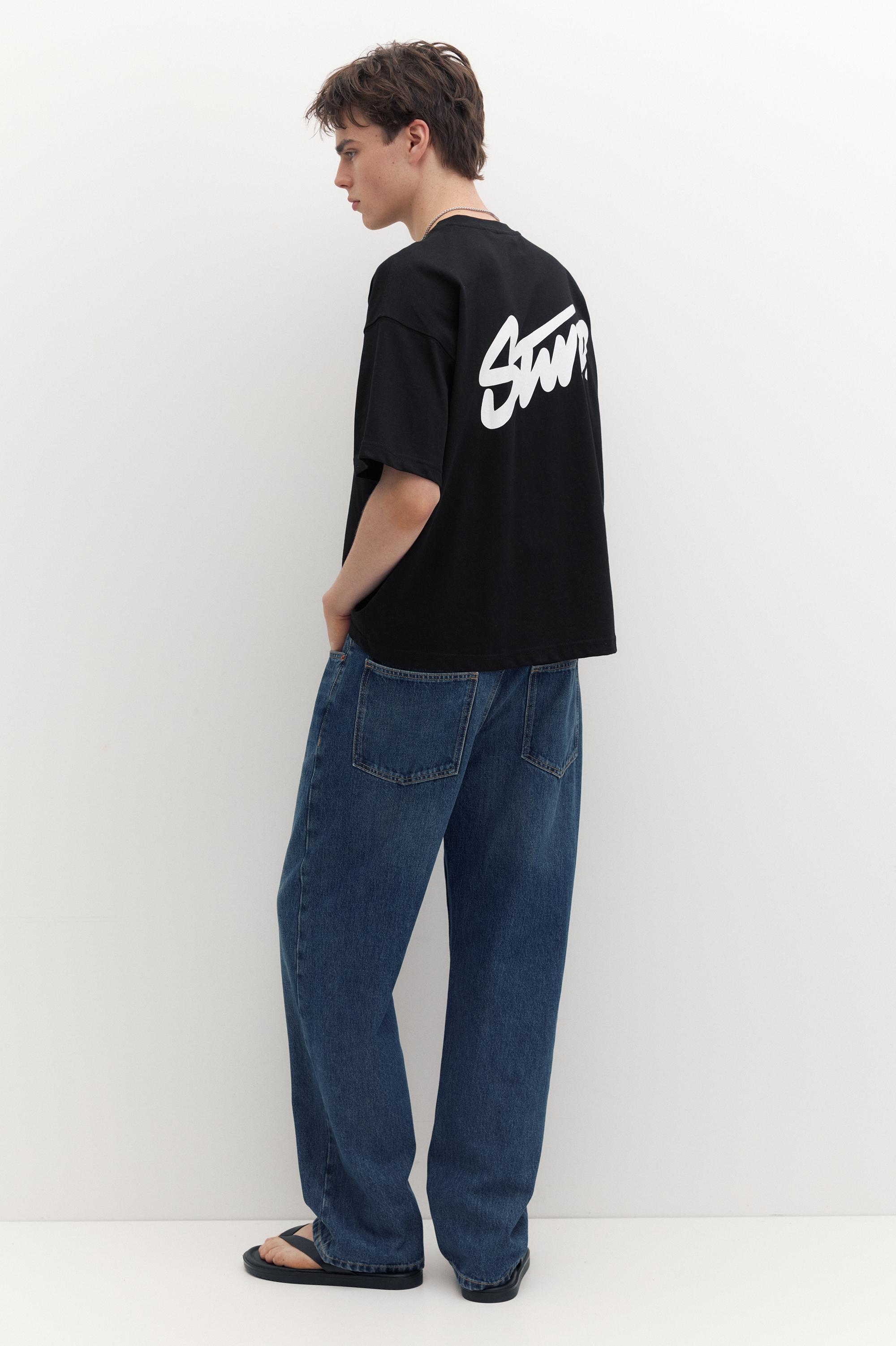 STWD logo boxy T-shirt — Black
