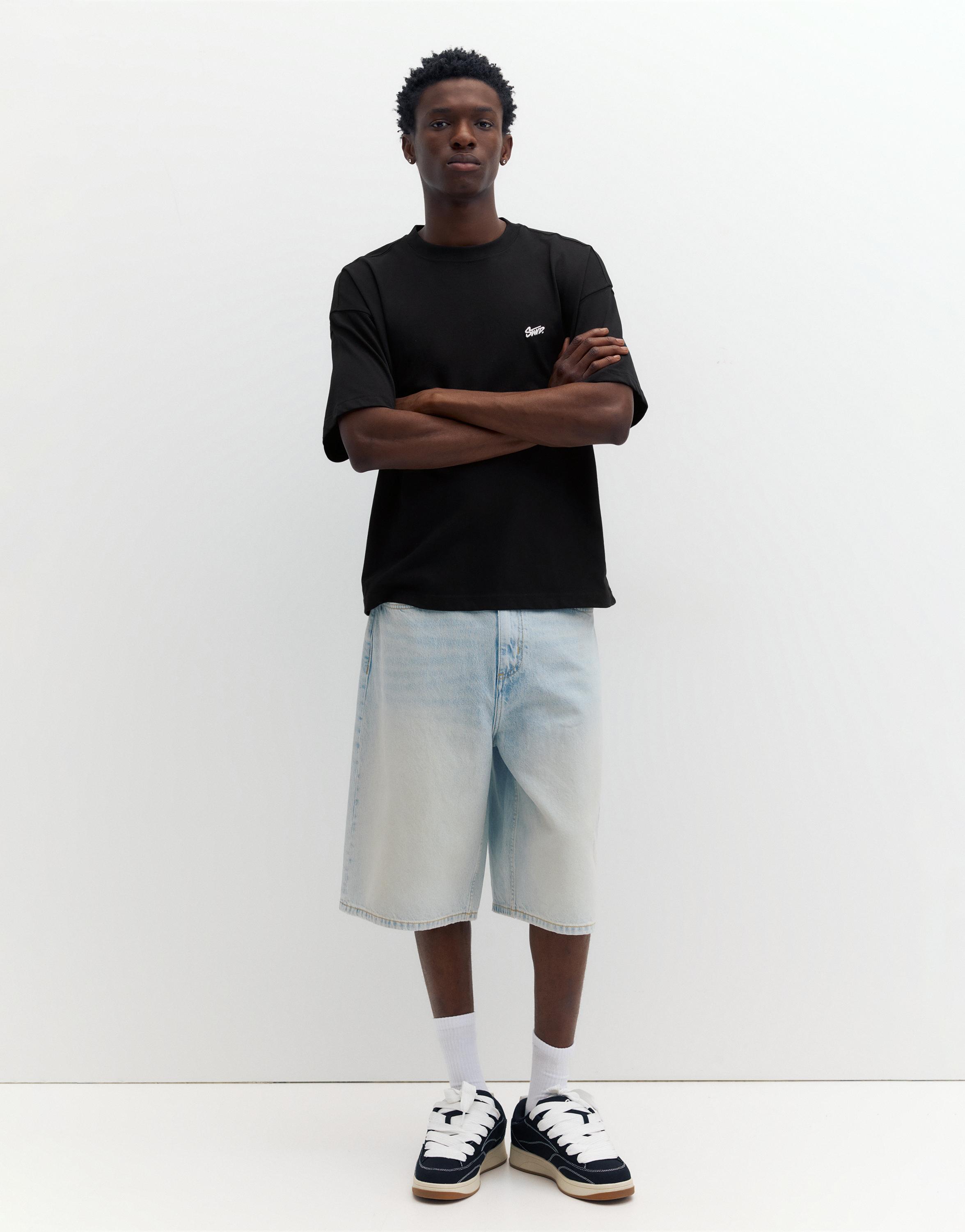 STWD logo boxy T-shirt — Black