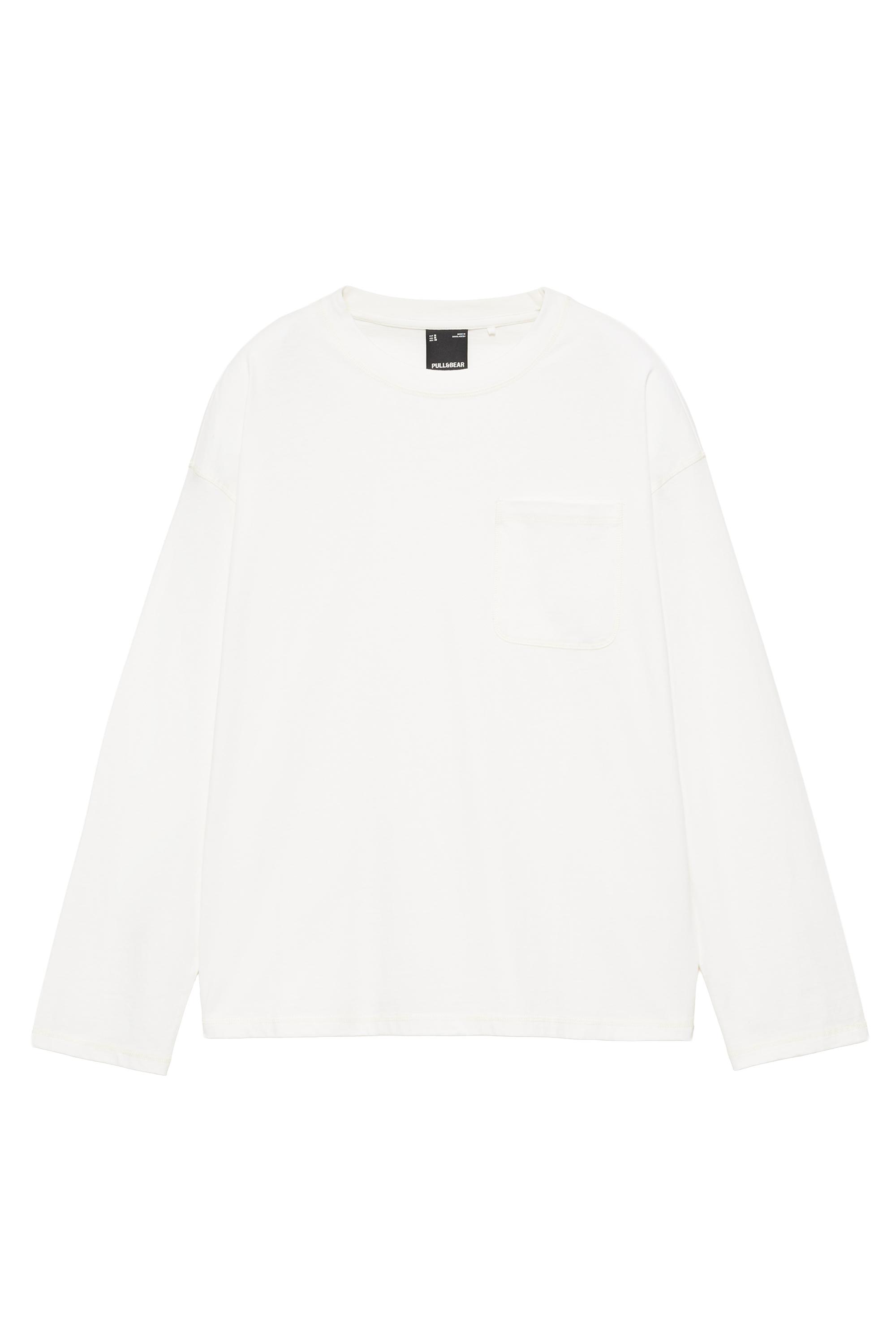 Pull&Bear Relaxed fit uzun kollu tişört görsel 7