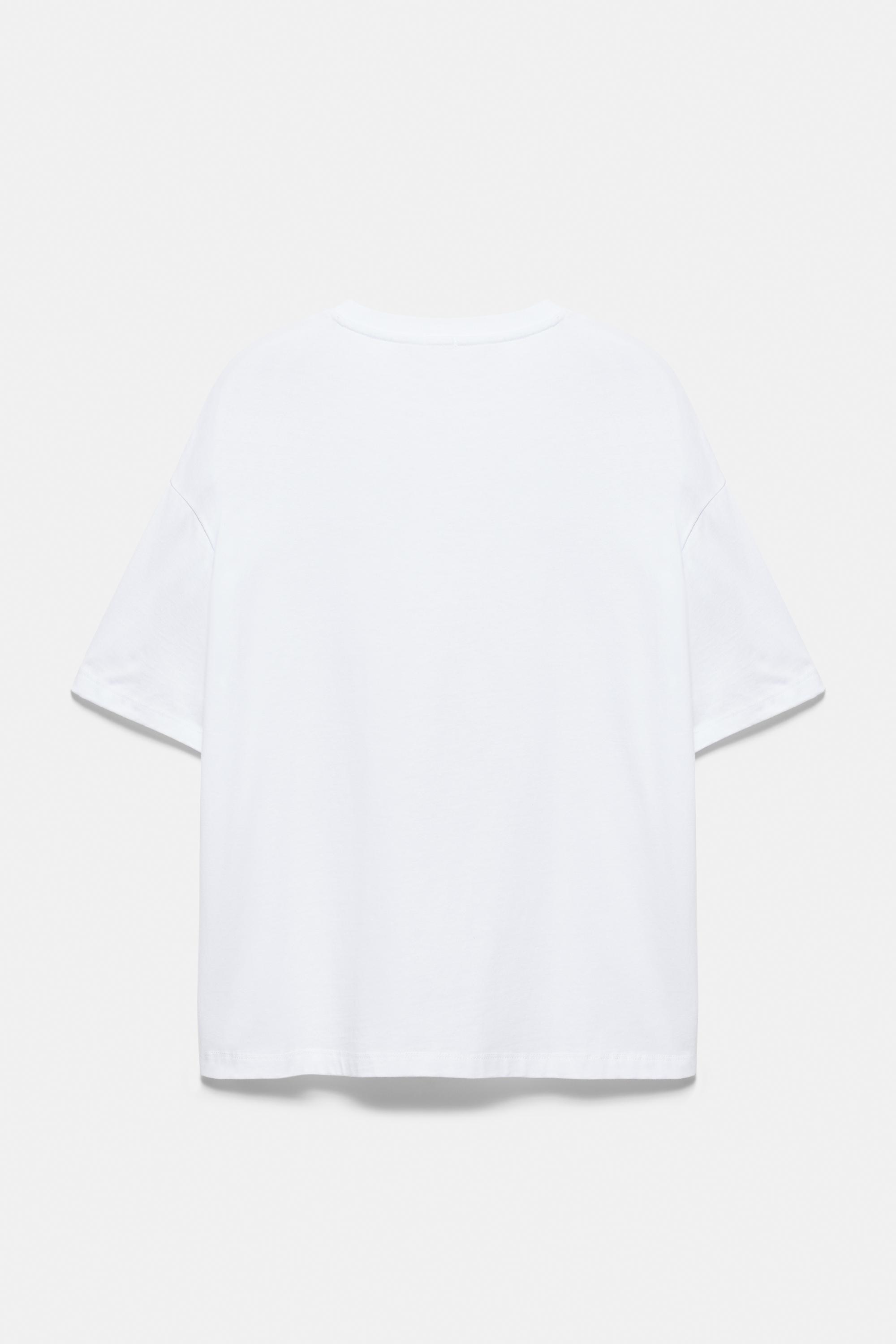Oversize bear graphic T-shirt — Ecru