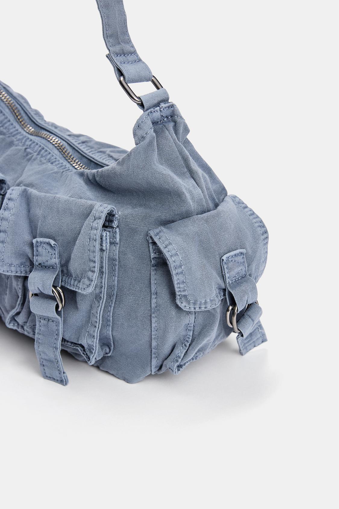 Canvas shoulder bag with pockets - PULL&BEAR 