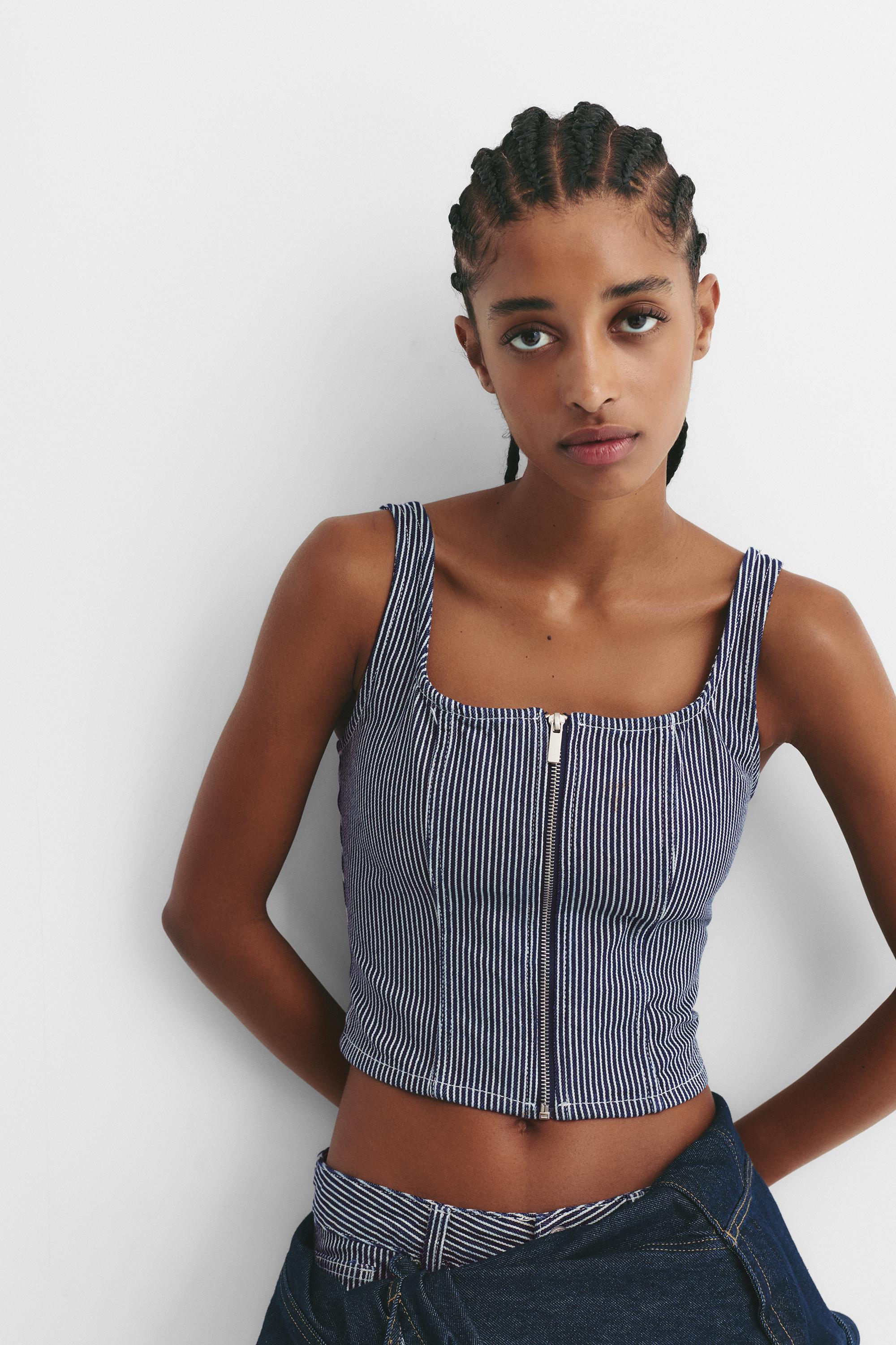 Korsett-Top Mit Streifen