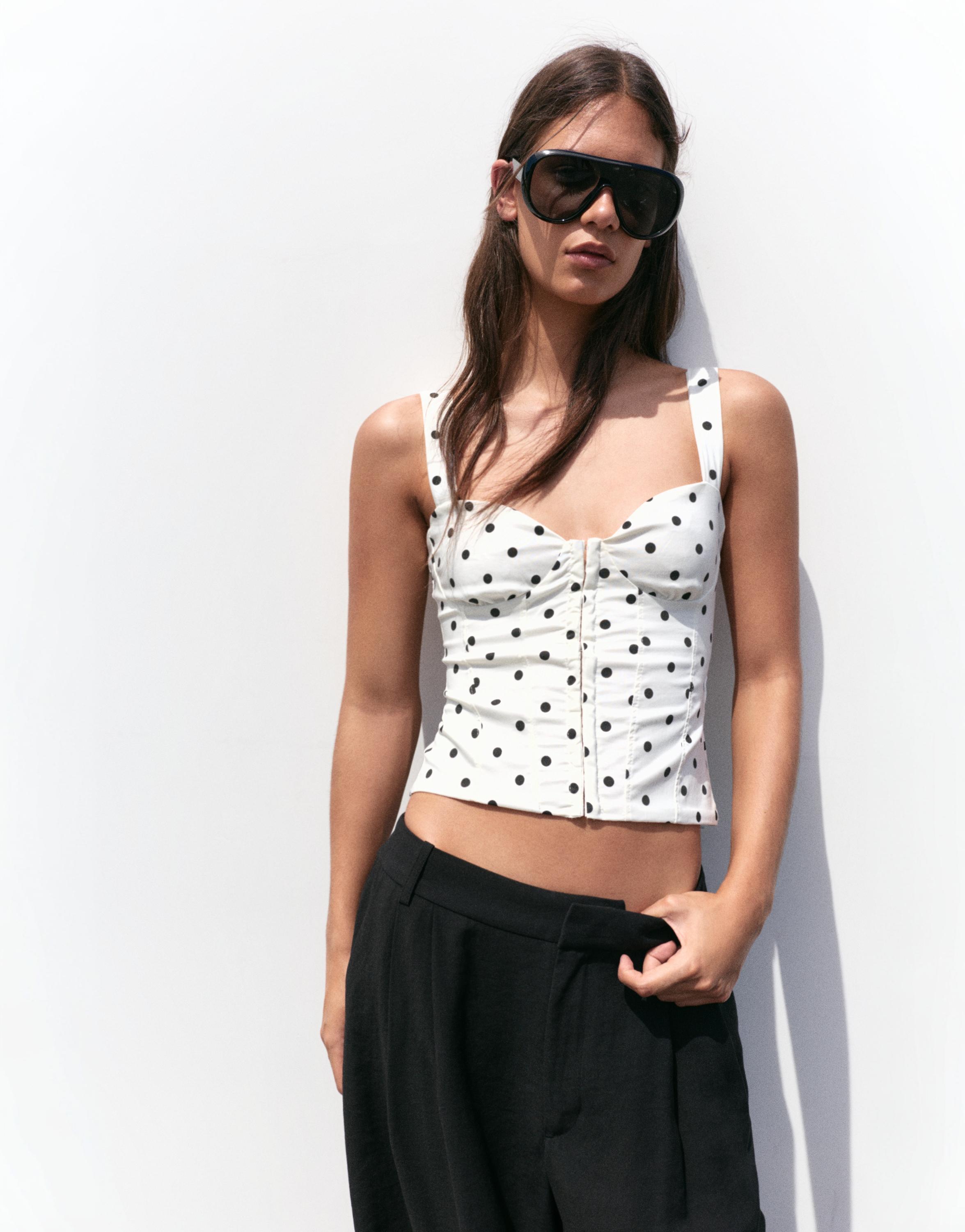 Strappy corsetry-inspired top — Print 1