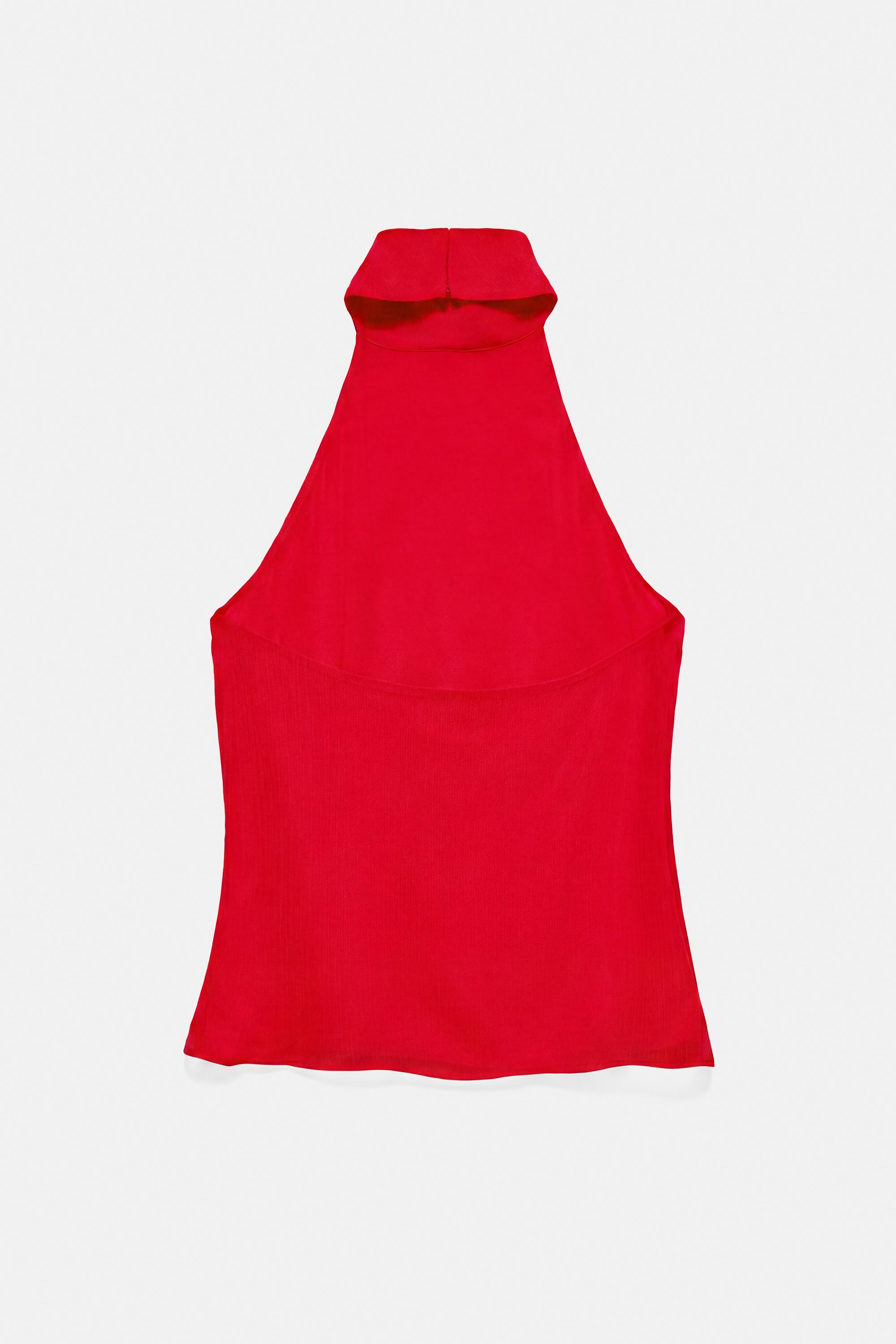 Flowing halter top — Red