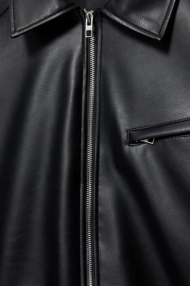 Leather effect dad jacket — Black 7