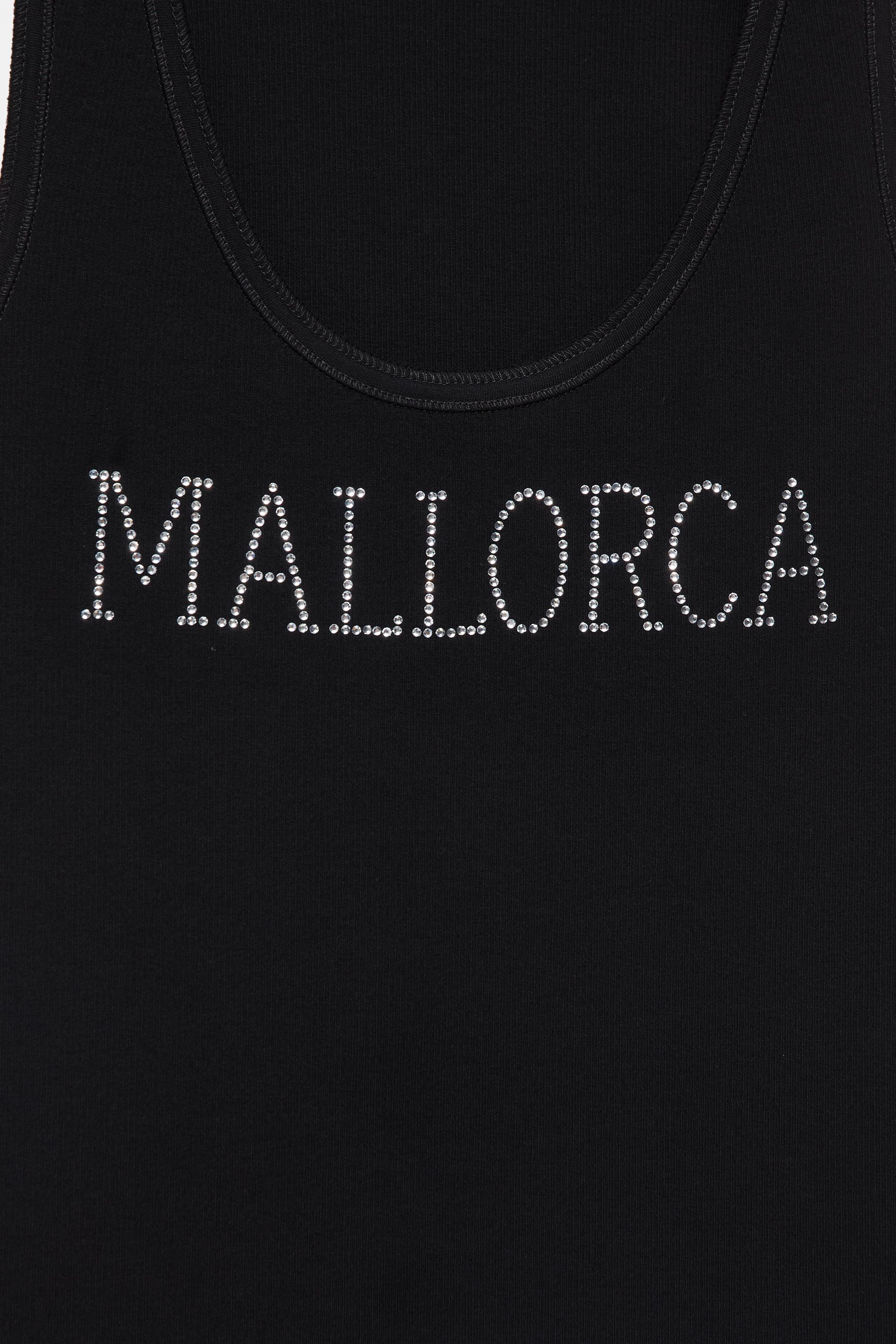 Mallorca rhinestone top — Black