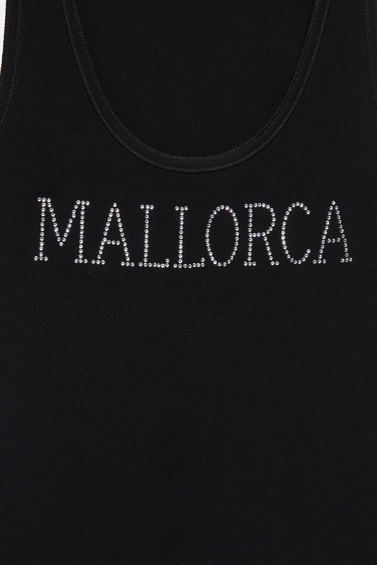 Mallorca rhinestone top — Black