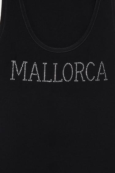 Mallorca rhinestone top — Black 8