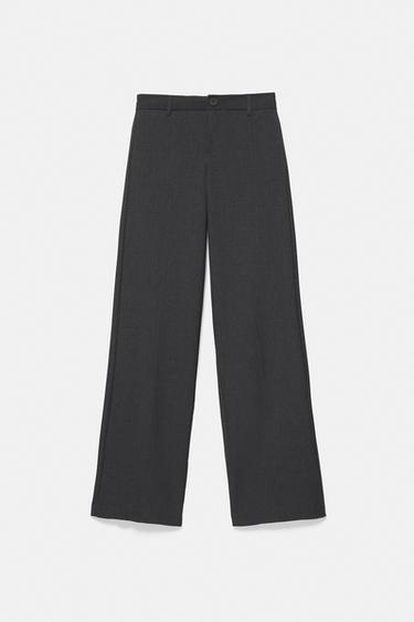 Slim fit straight smart trousers — Grey marl 6