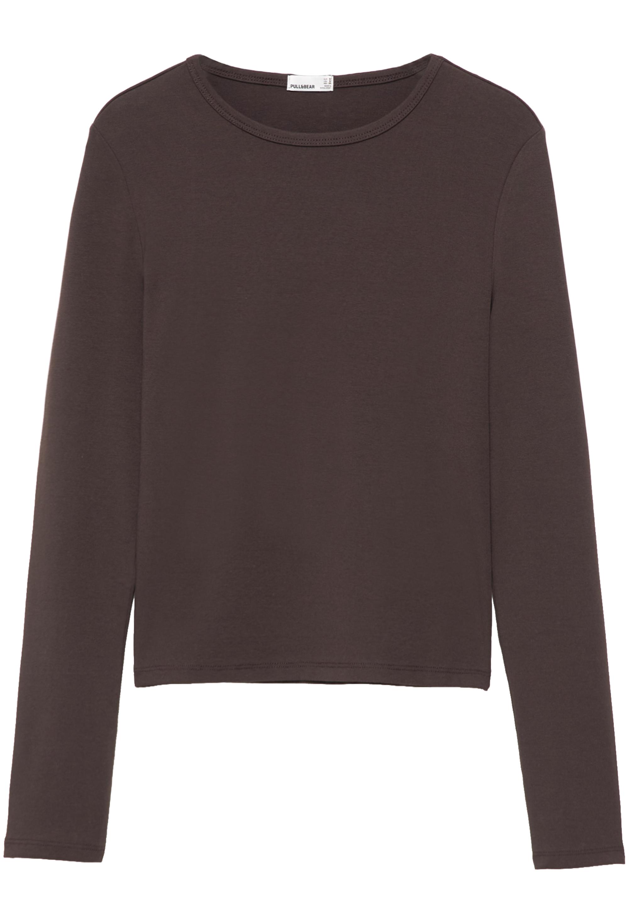 Fitted long sleeve T-shirt — Brown
