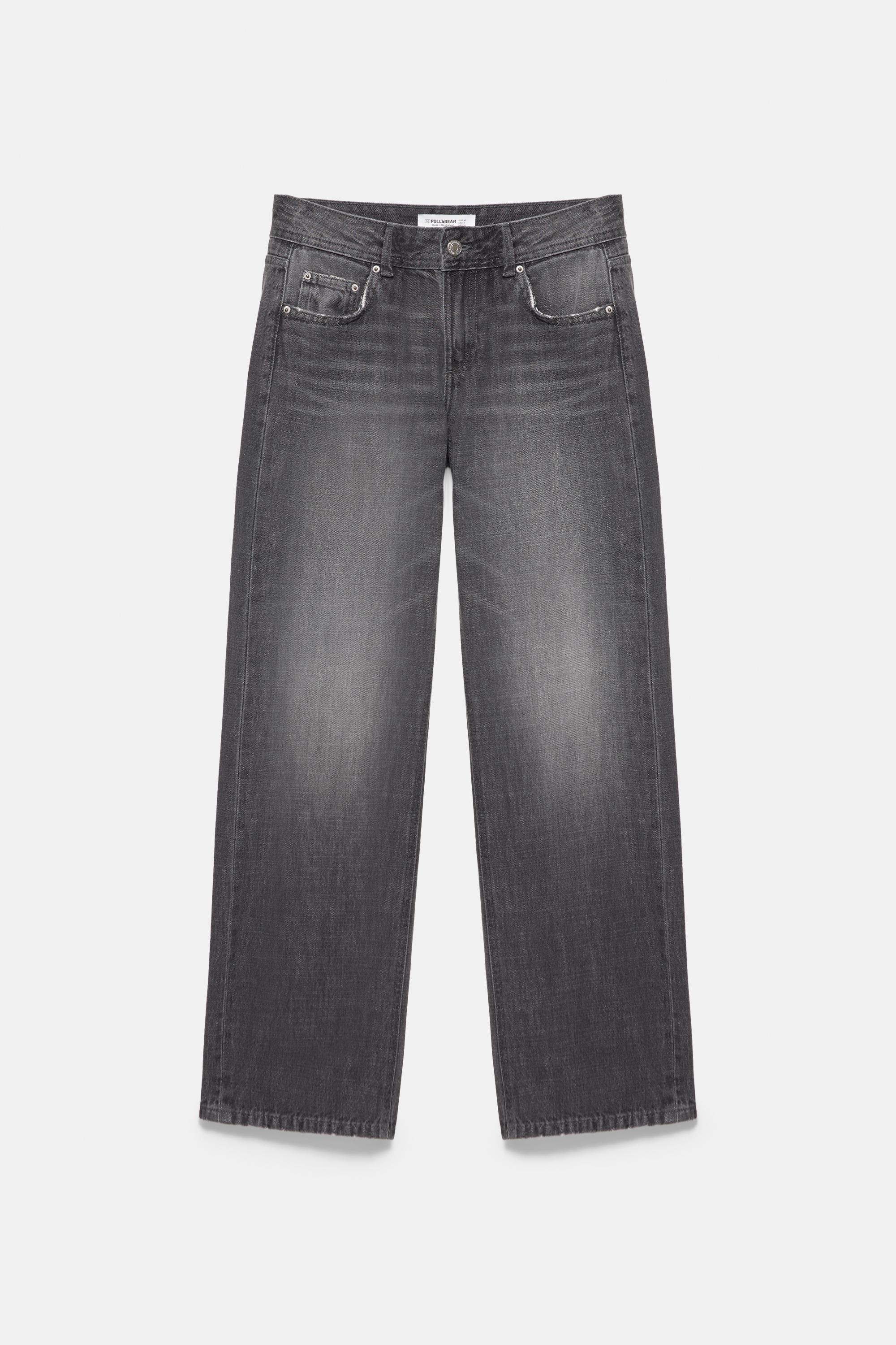 Low-rise straight-leg jeans — Grey