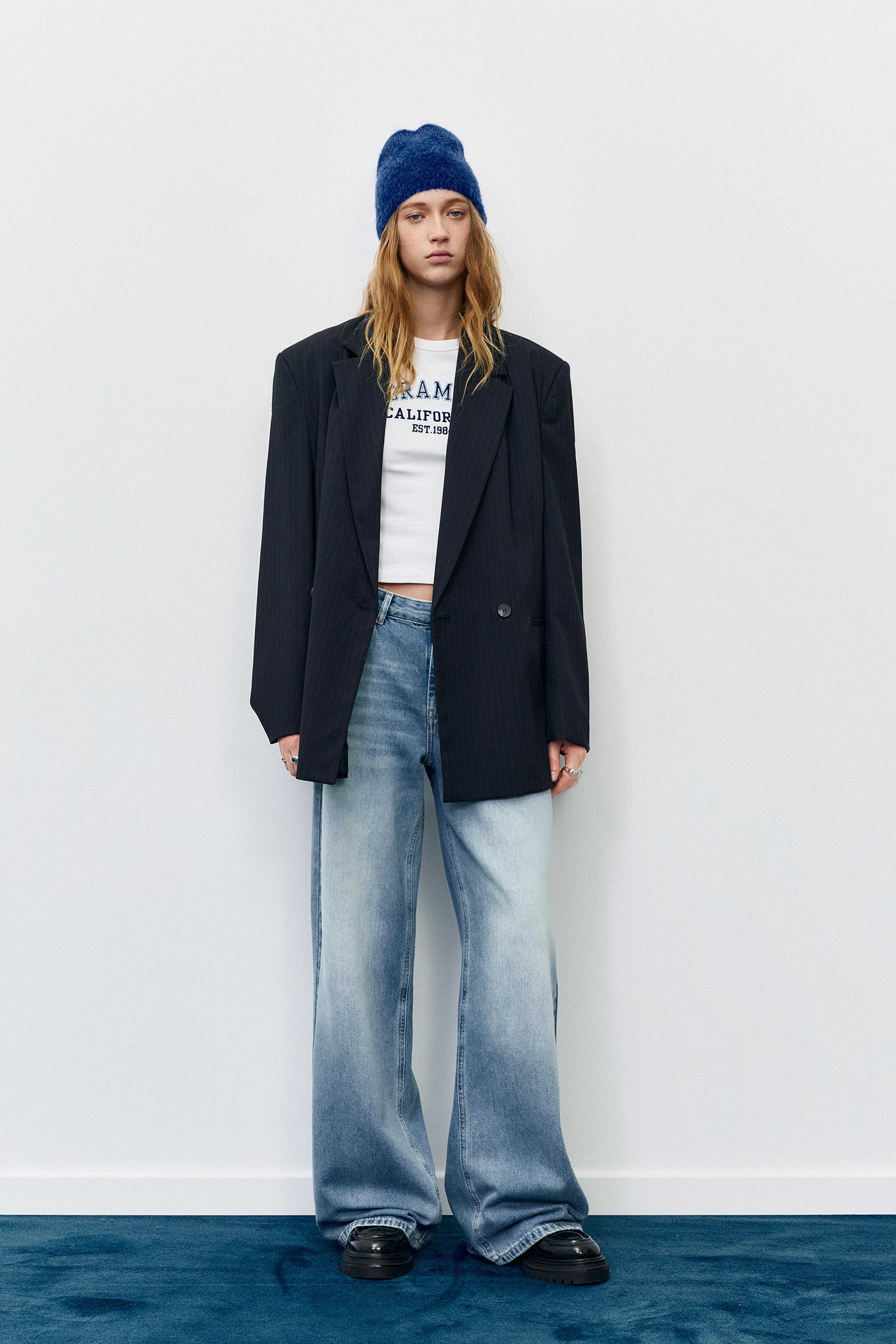 Oversize baggy jeans — Medium blue